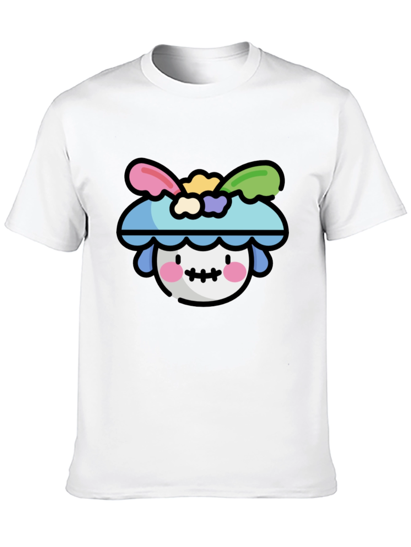 Whimsical Character Graphic T-Shirt - Black