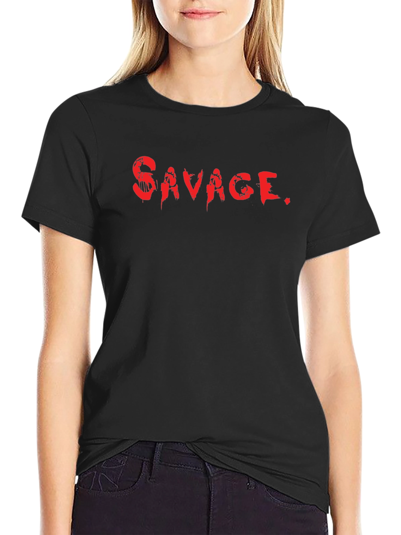 Savage Graphic Print Crew Neck T-Shirt