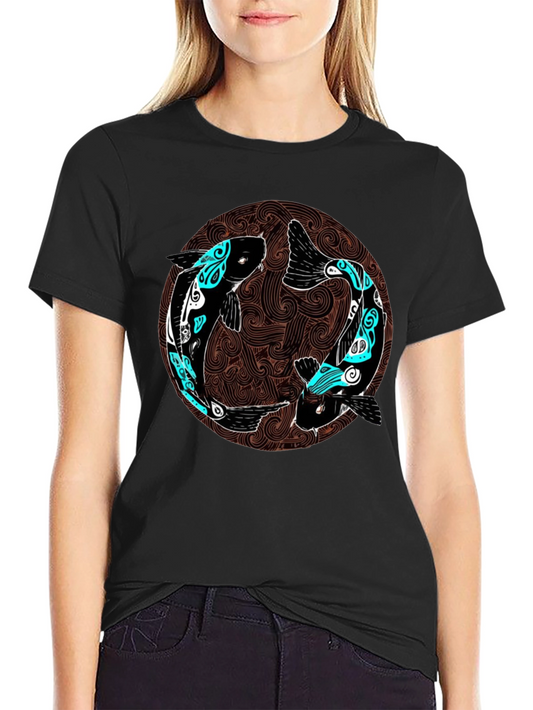 Yin Yang Koi Fish Graphic T-Shirt