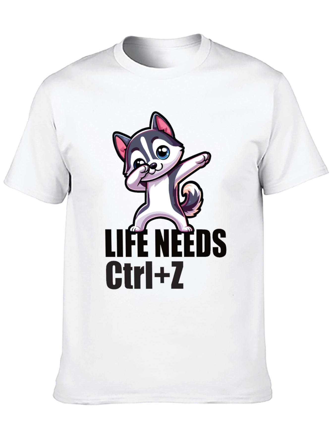 Life Needs Ctrl+Z T-Shirt Cartoon Dog Dab