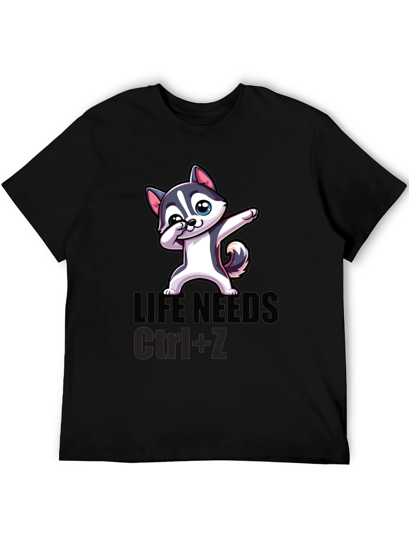 Life Needs Ctrl+Z T-Shirt Cartoon Dog Dab