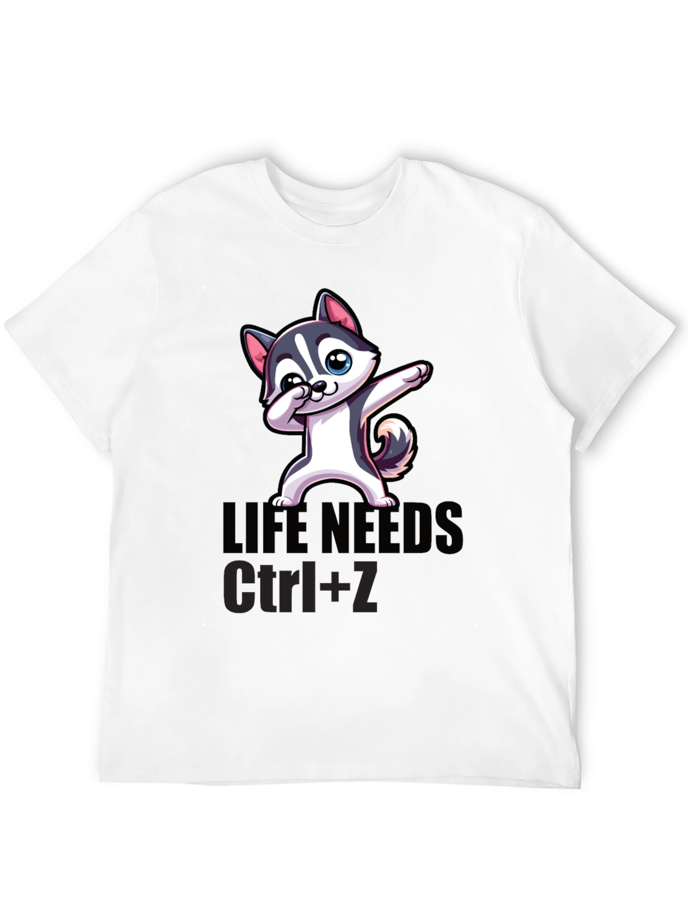 Life Needs Ctrl+Z T-Shirt Cartoon Dog Dab