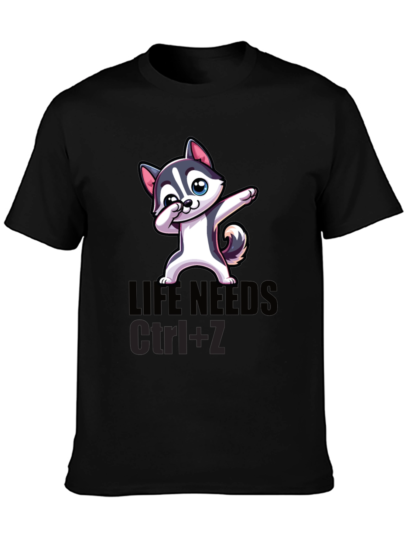 Life Needs Ctrl+Z T-Shirt Cartoon Dog Dab