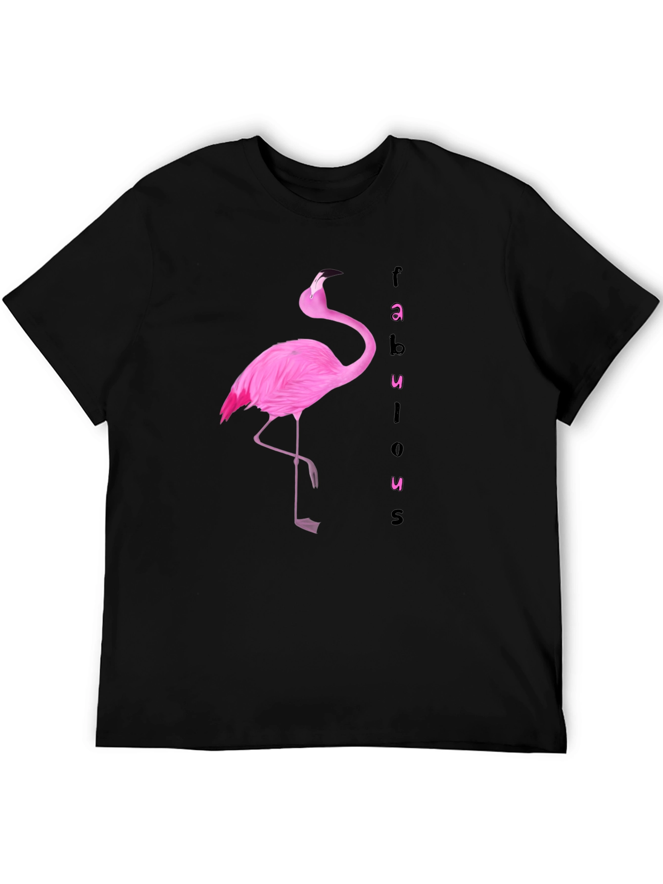 Fabulous Flamingo Graphic Tee - Black