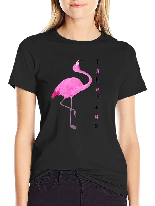 Fabulous Flamingo Graphic Tee - Black