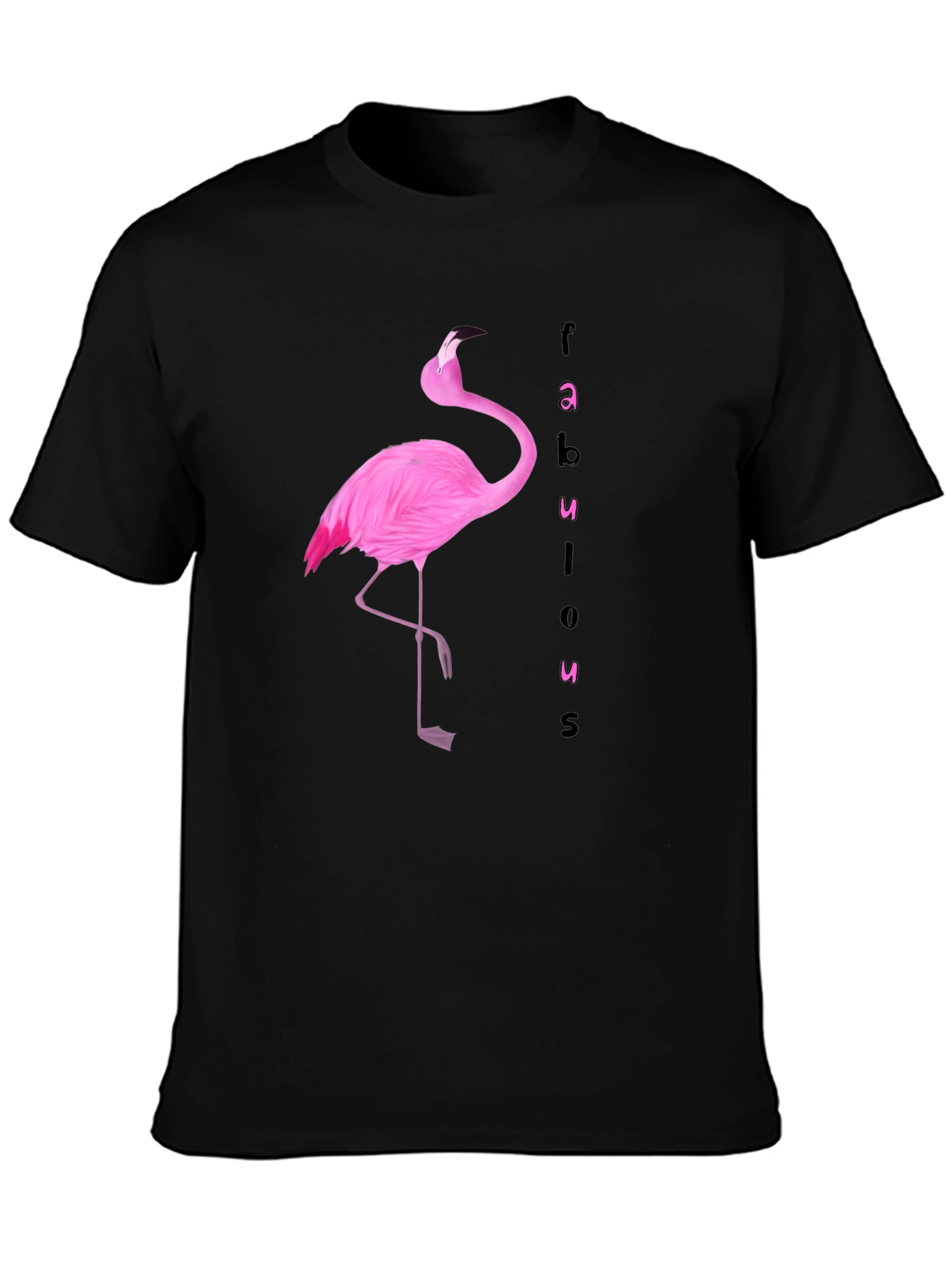 Fabulous Flamingo Graphic Tee - Black
