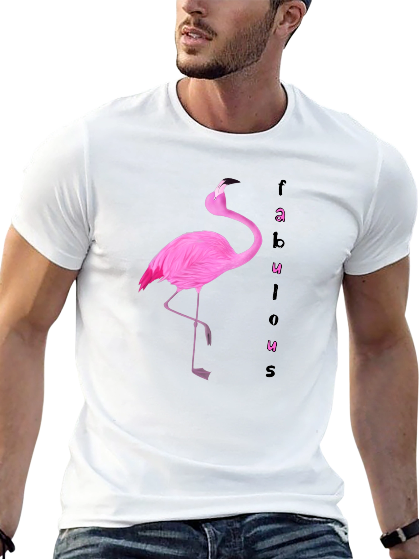 Fabulous Flamingo Graphic Tee - Black