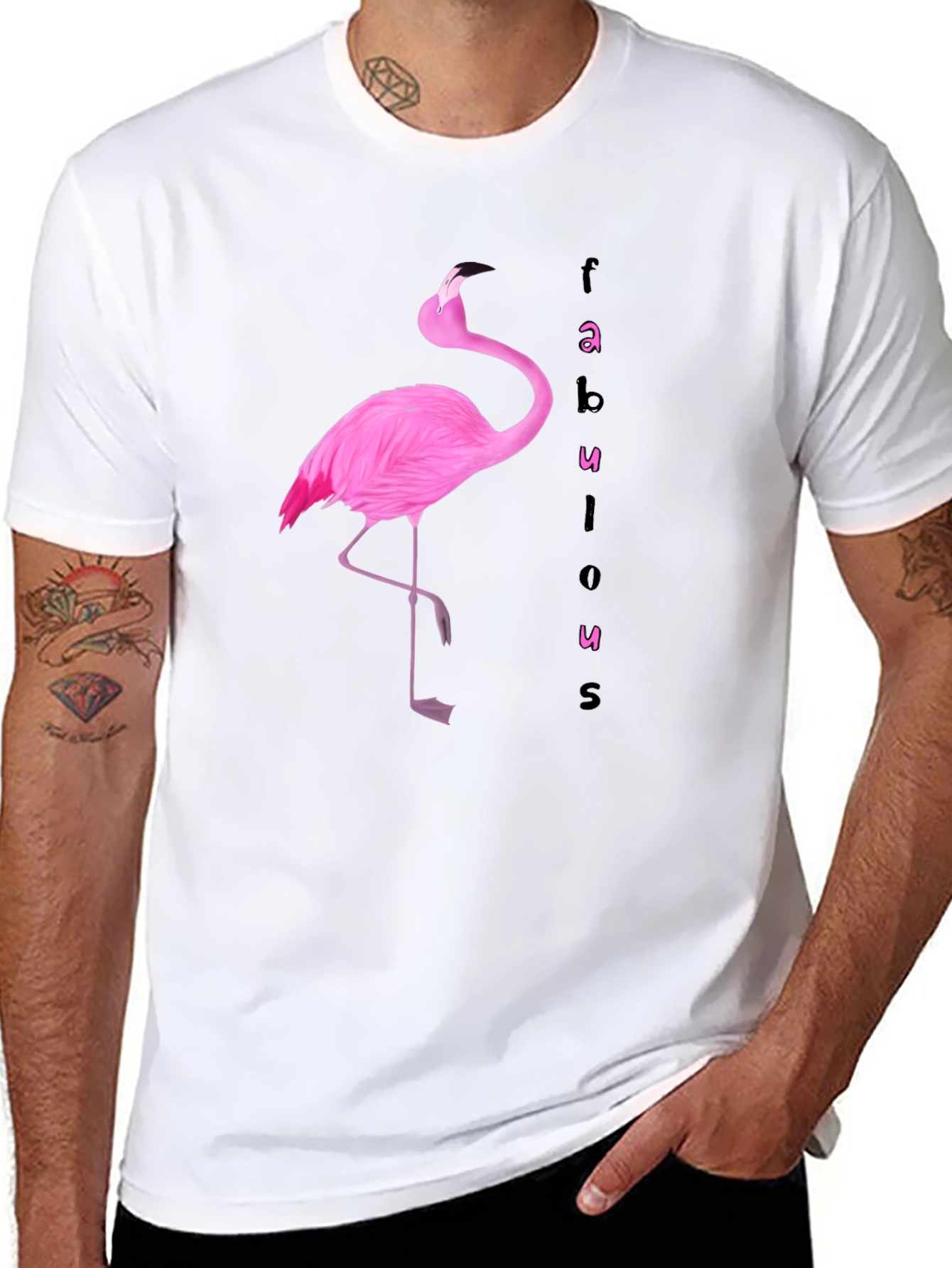 Fabulous Flamingo Graphic Tee - Black
