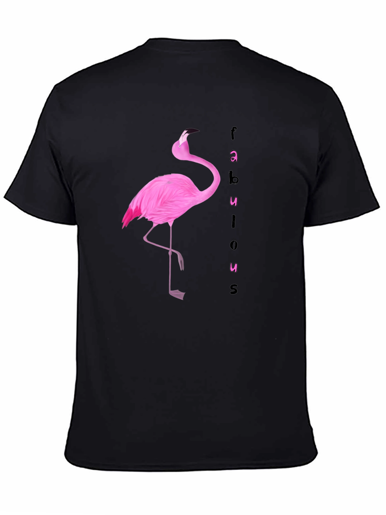 Fabulous Flamingo Graphic Tee - Black