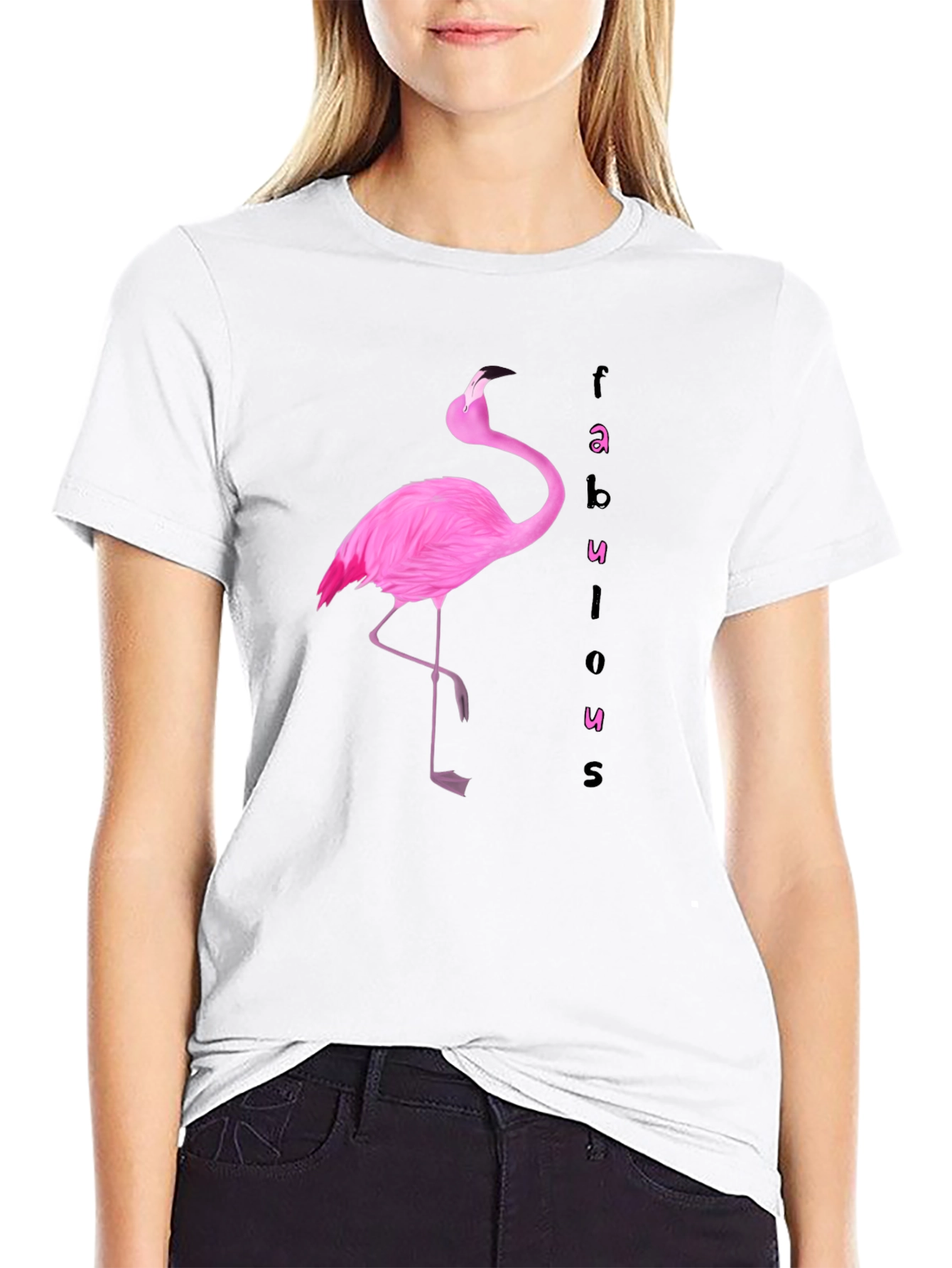 Fabulous Flamingo Graphic Tee - Black