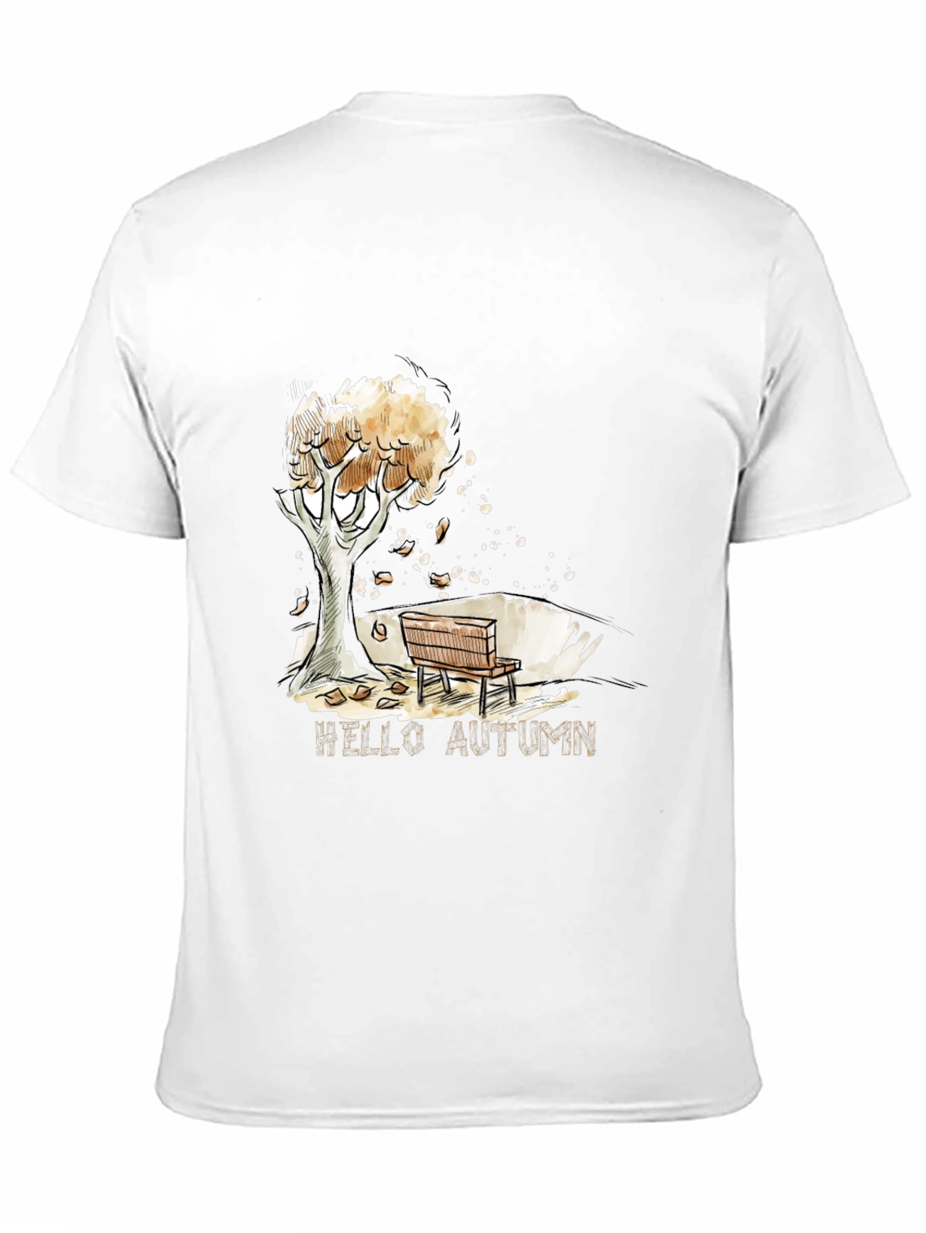 Autumn Scene Black Graphic T-Shirt