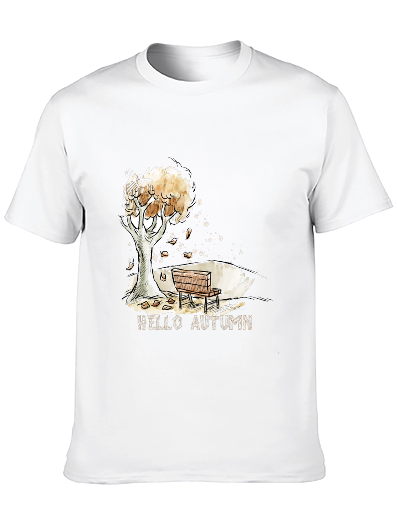 Autumn Scene Black Graphic T-Shirt