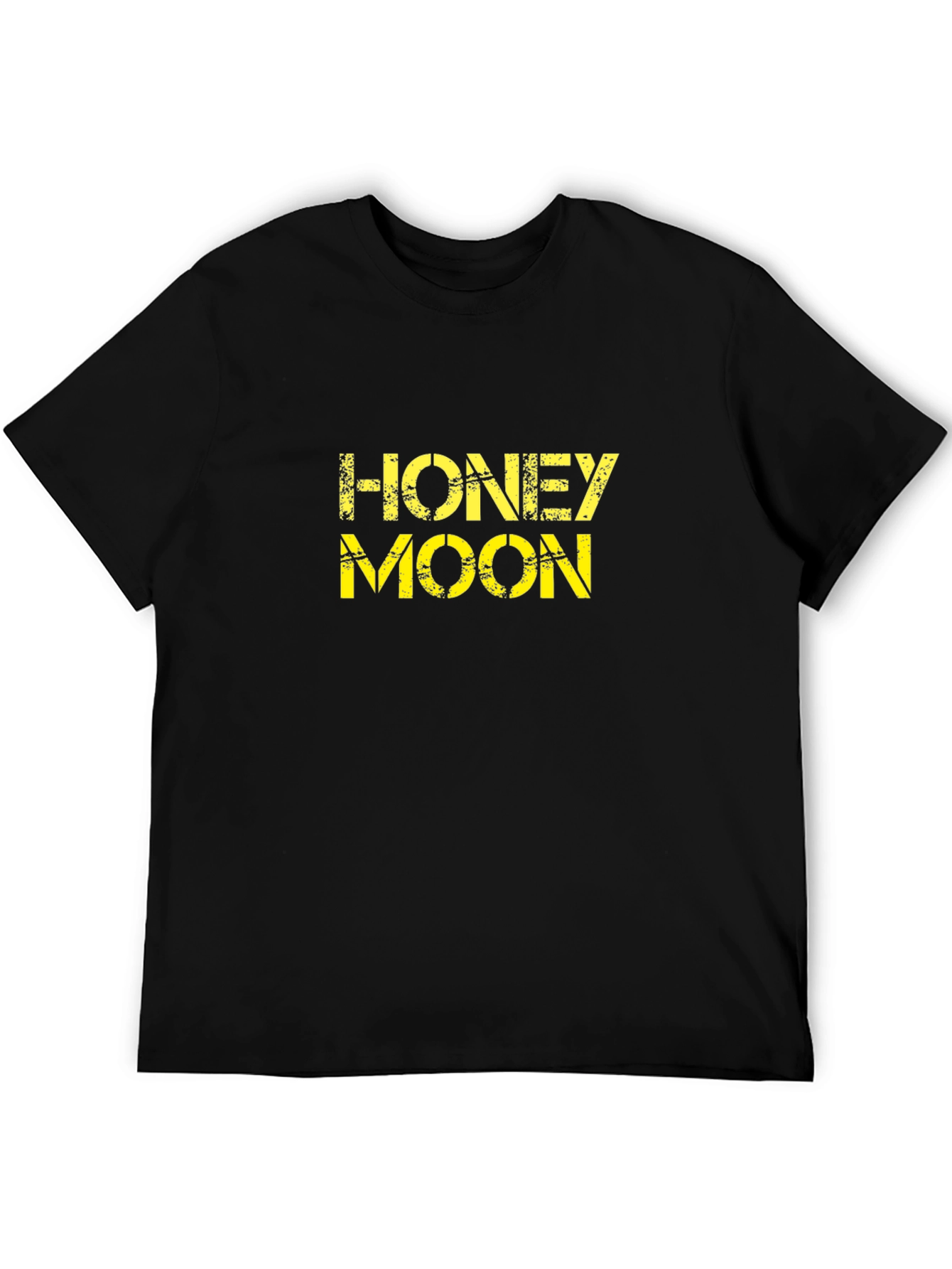 Honeymoon Graphic Tee - Black Cotton Casual T-Shirt