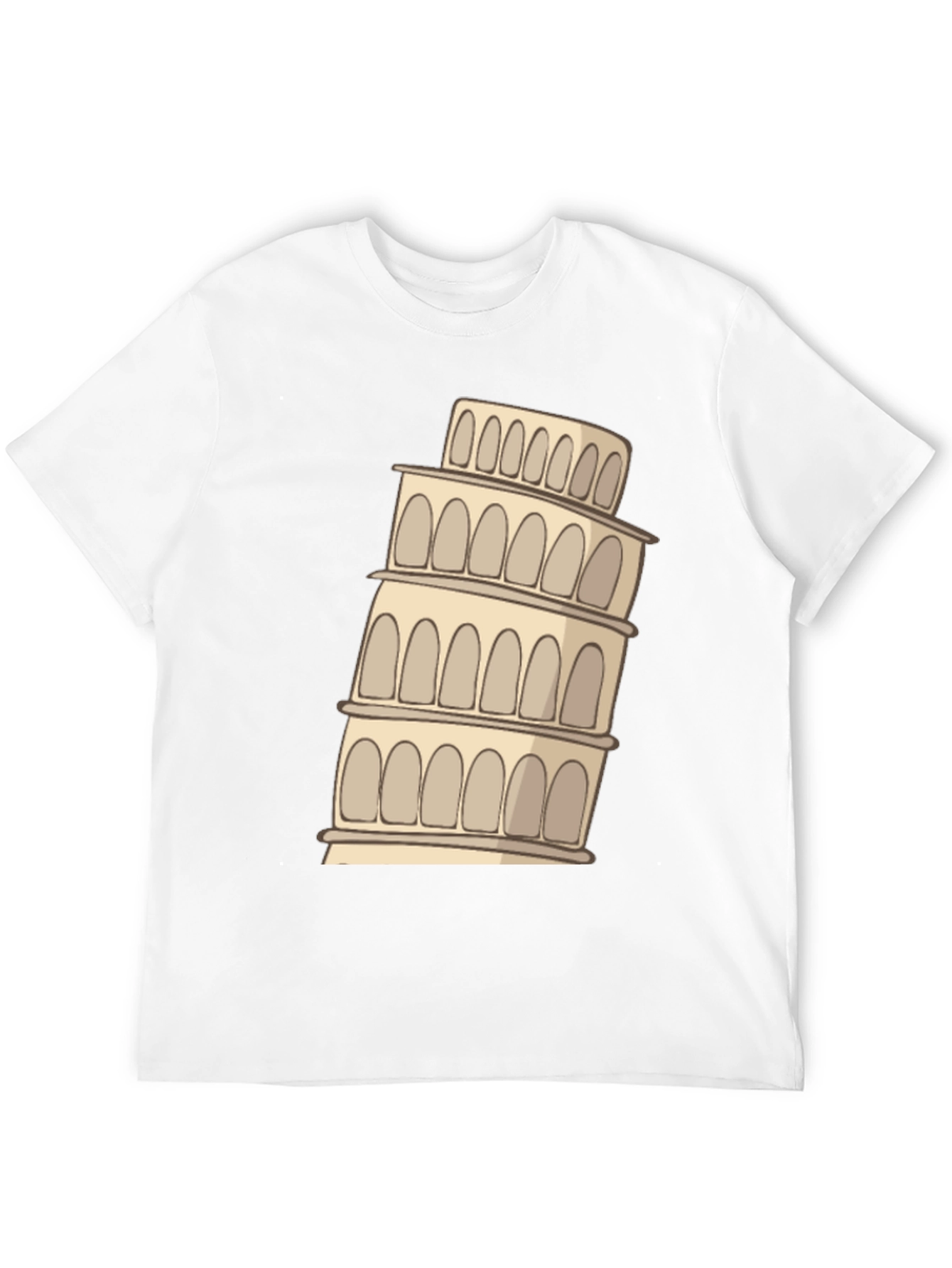 Leaning Tower Graphic Tee - Black Cotton T-Shirt