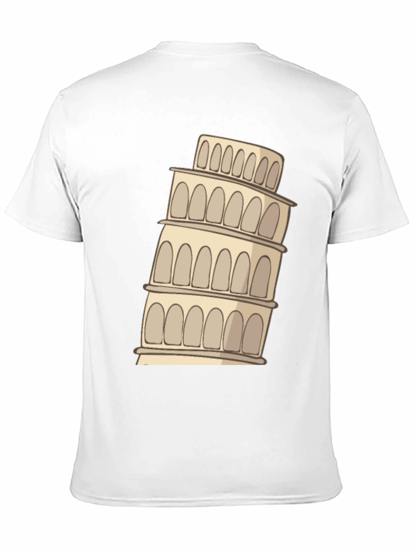 Leaning Tower Graphic Tee - Black Cotton T-Shirt