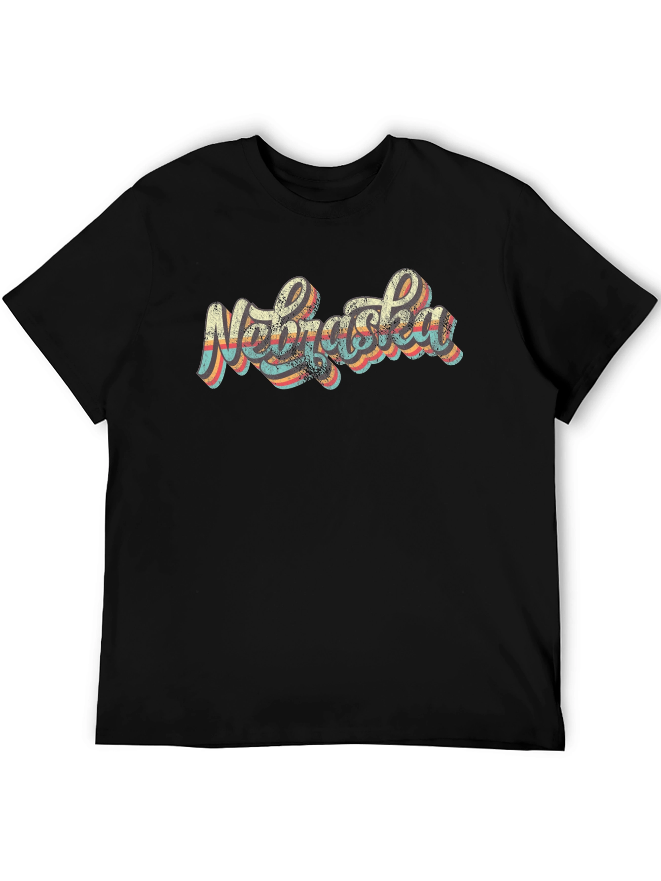 Retro Nebraska Graphic Tee - Black