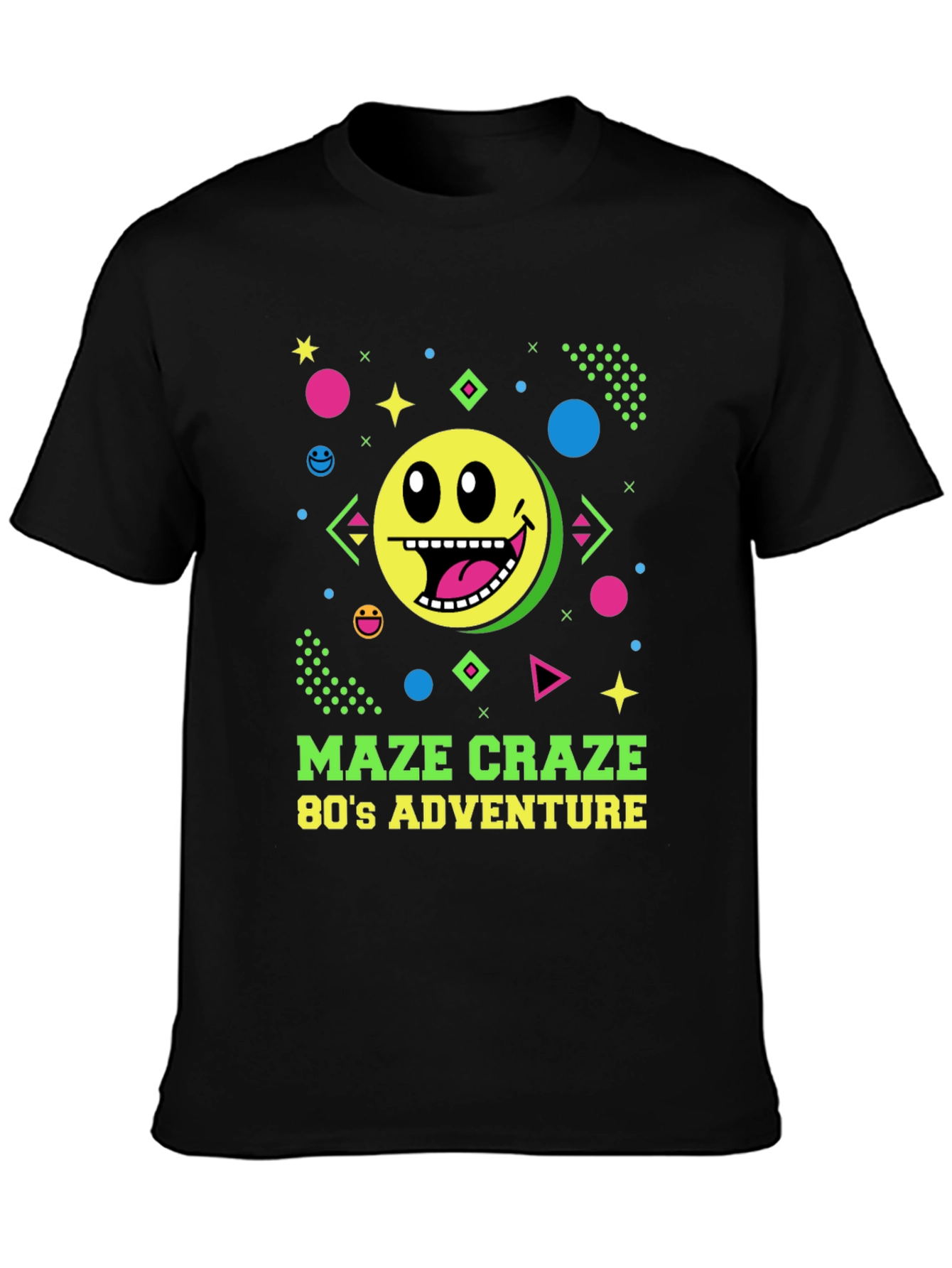 Maze Craze 80s Adventure Black T-Shirt