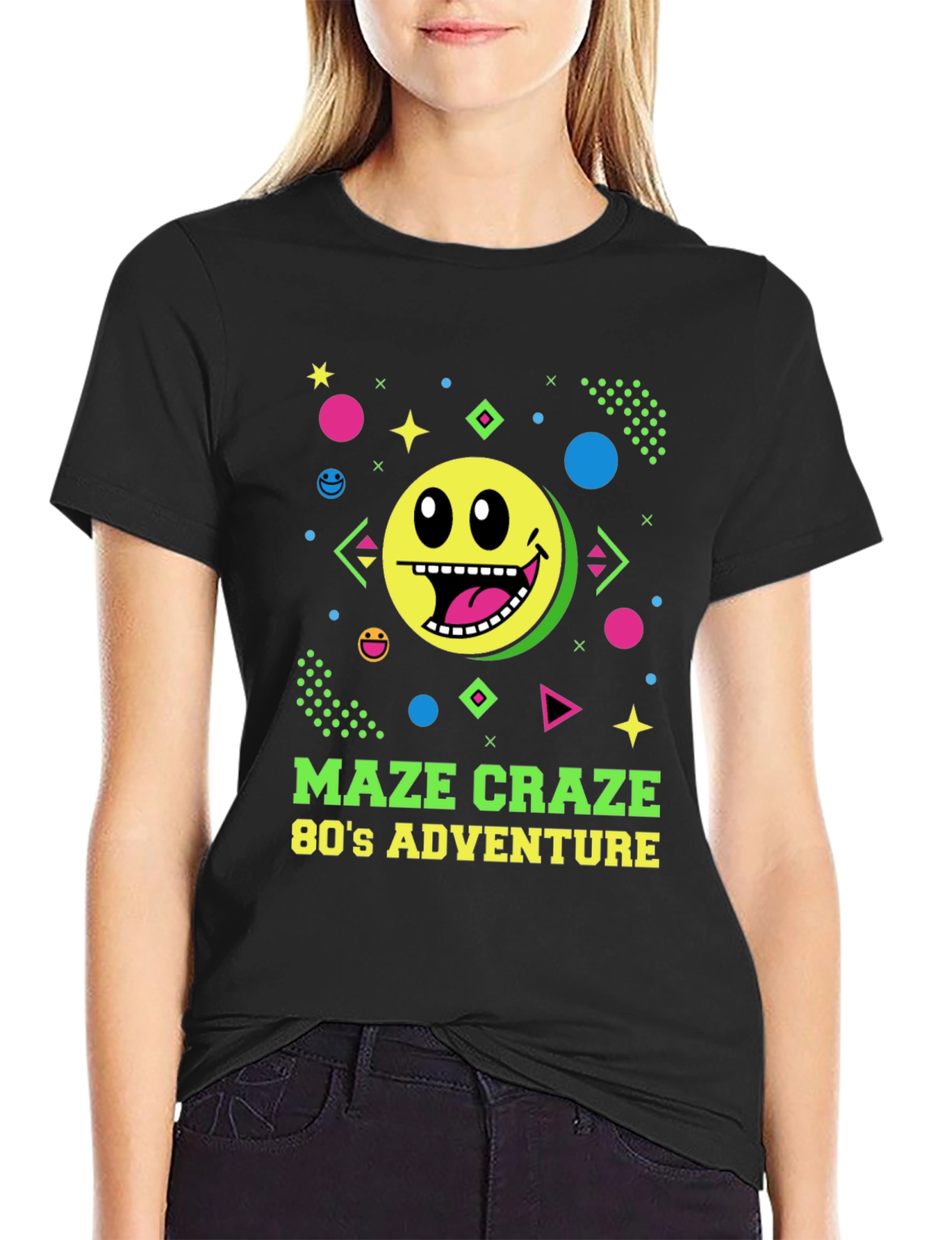 Maze Craze 80s Adventure Black T-Shirt