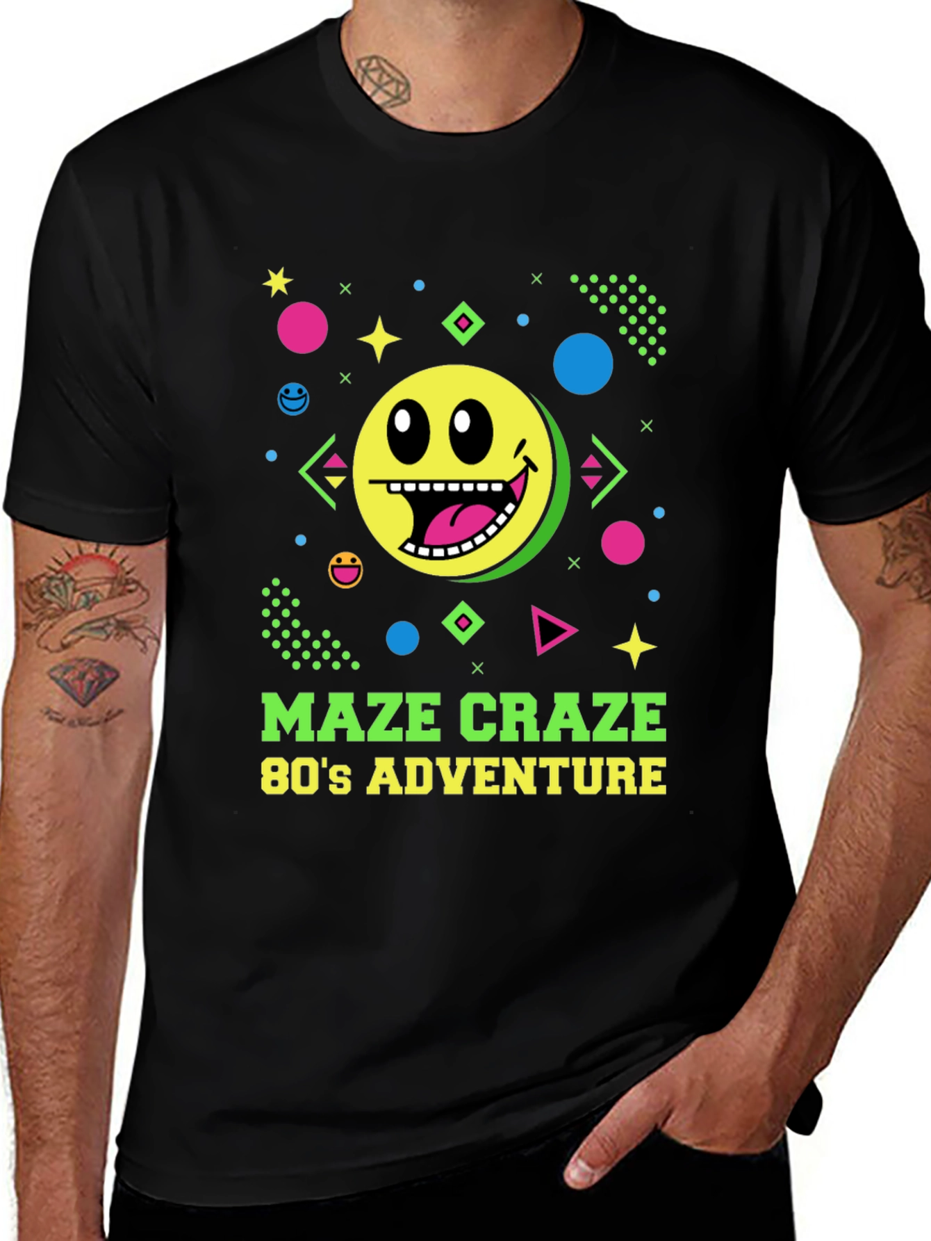 Maze Craze 80s Adventure Black T-Shirt