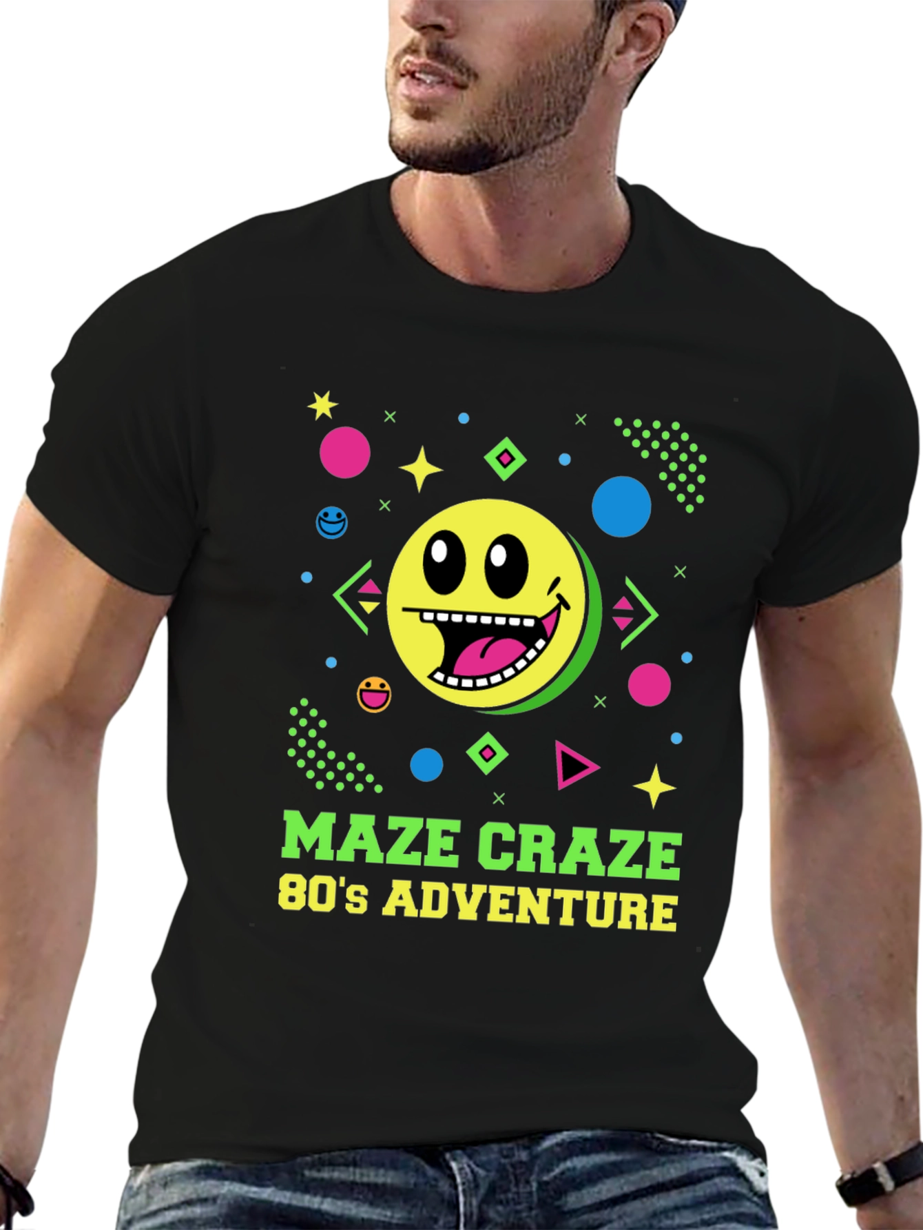 Maze Craze 80s Adventure Black T-Shirt