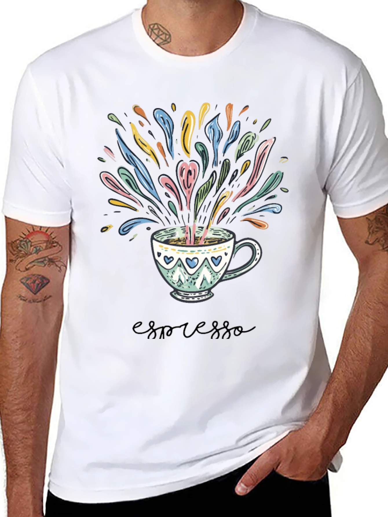 Espresso T-Shirt with Coffee Cup Graphic