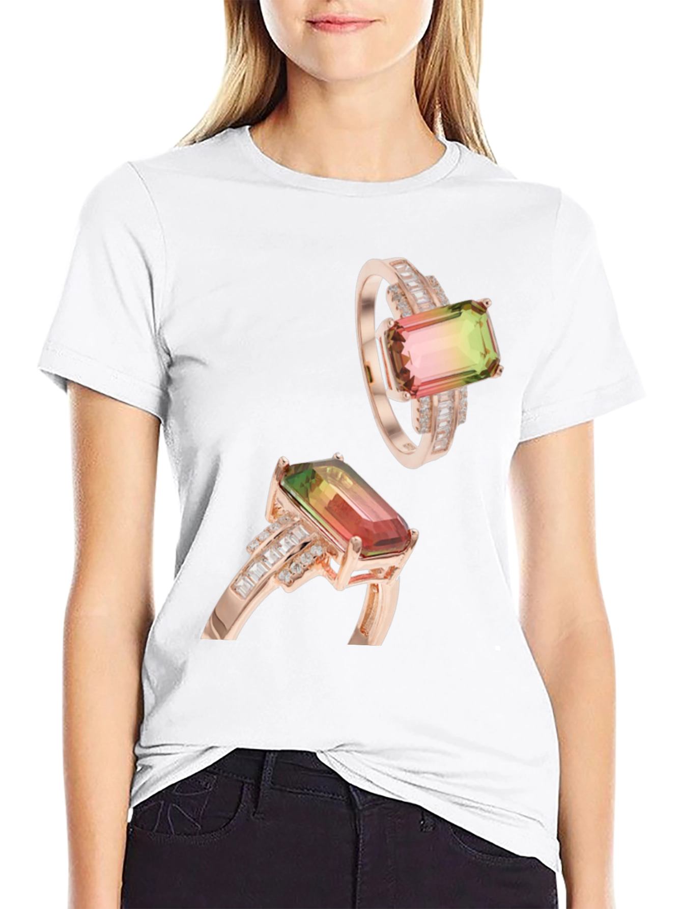 Stylish T-Shirt with Ring Graphic