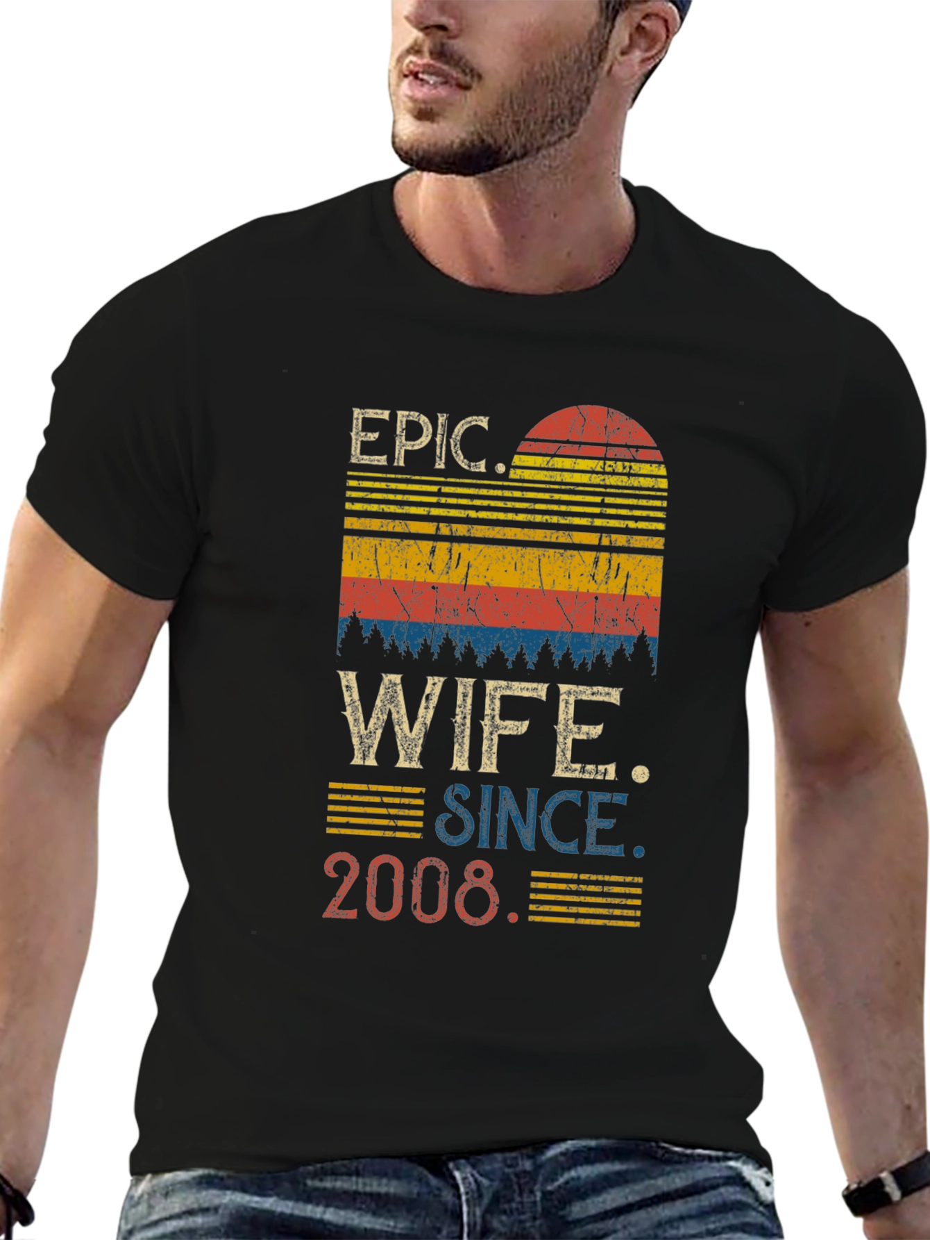 Epic Wife Since 2008 Retro Graphic Tee