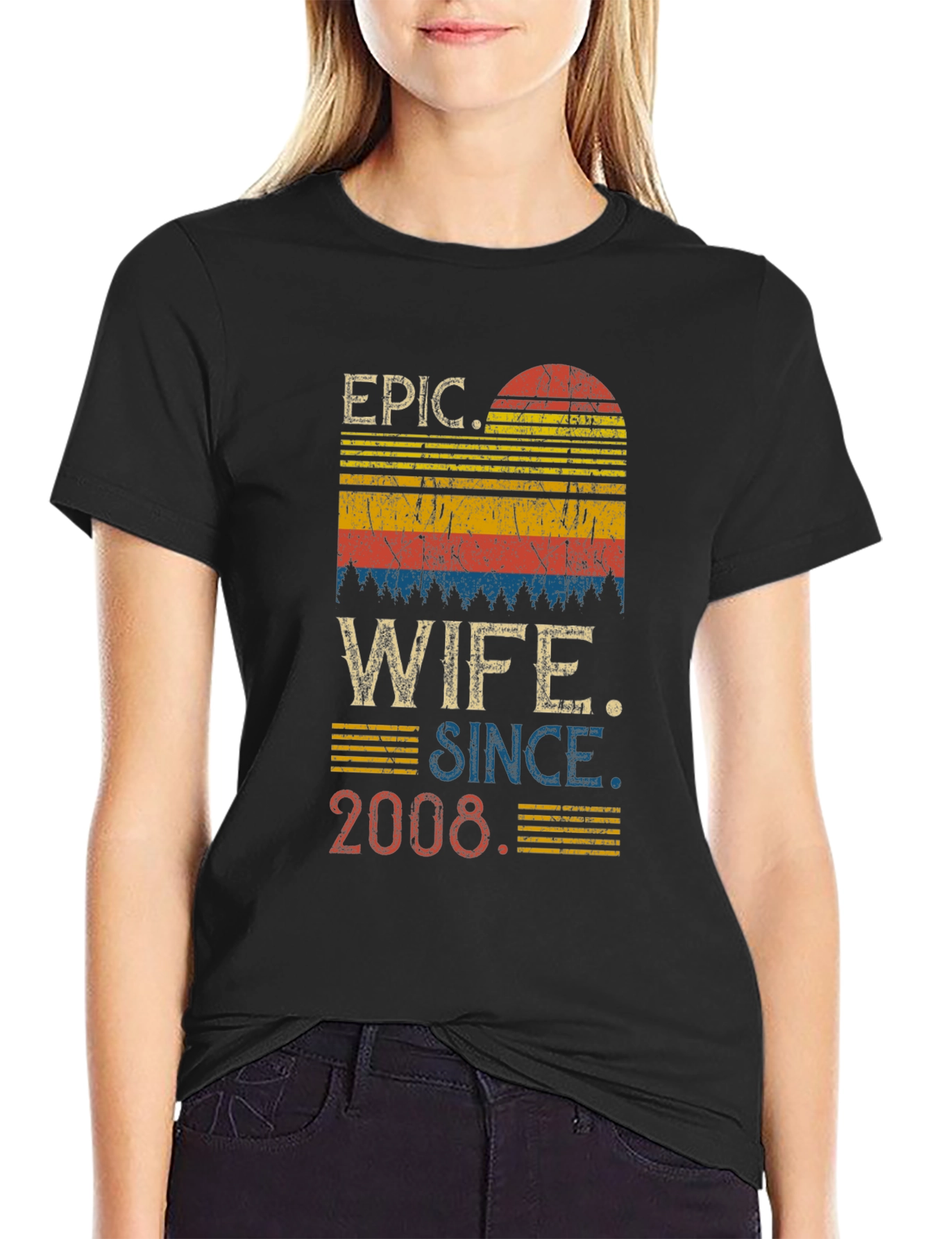 Epic Wife Since 2008 Retro Graphic Tee