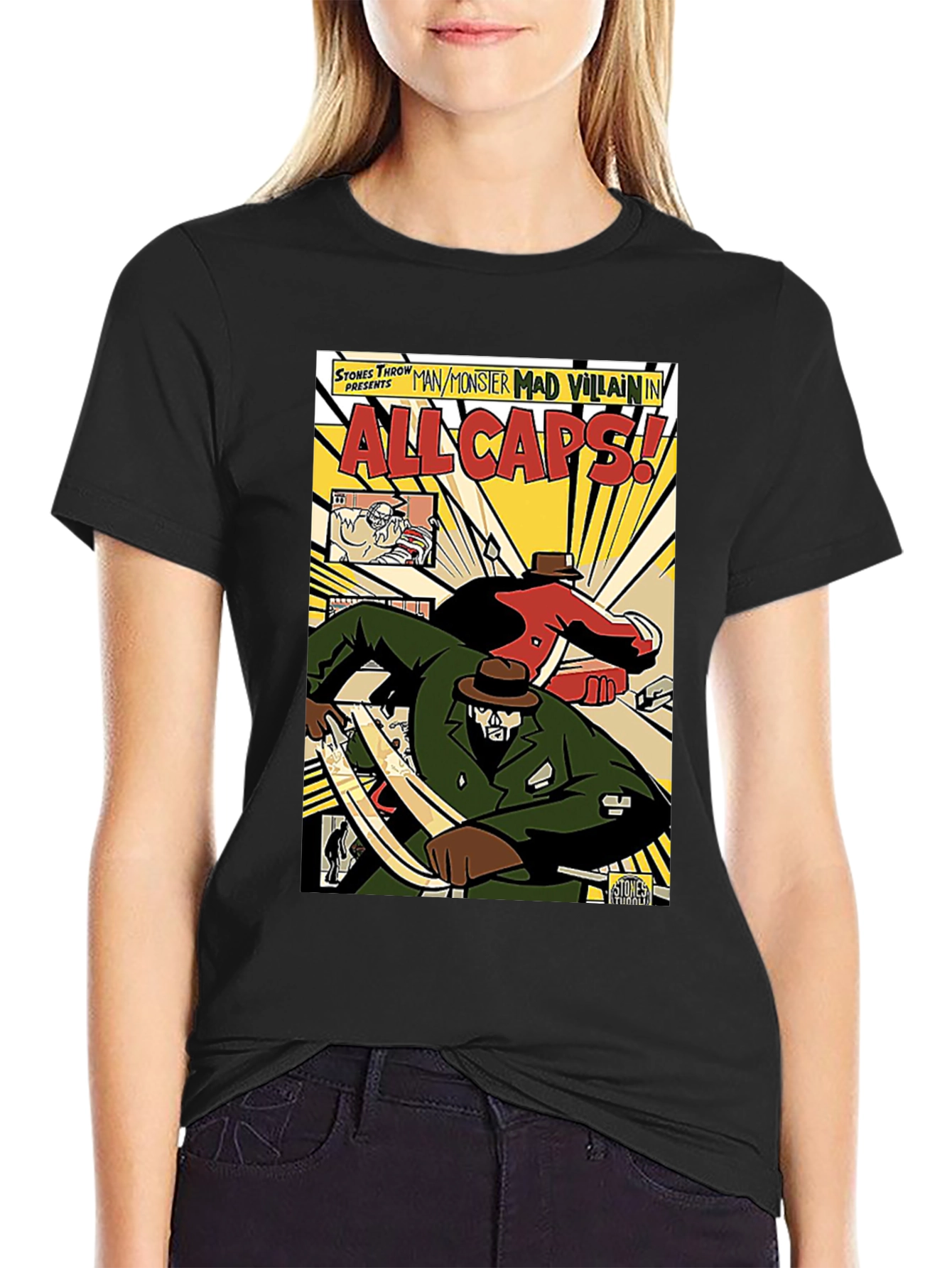 All Caps Comic Book T-Shirt