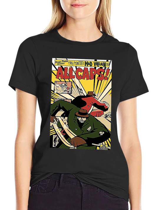 All Caps Comic Book T-Shirt