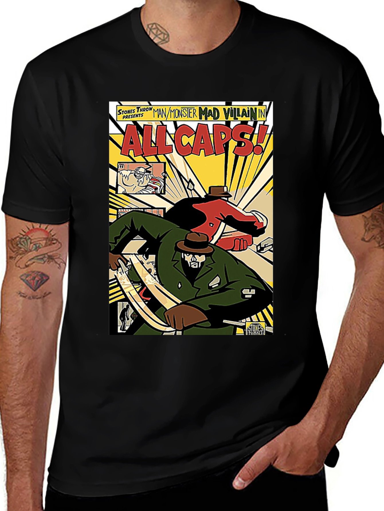 All Caps Comic Book T-Shirt