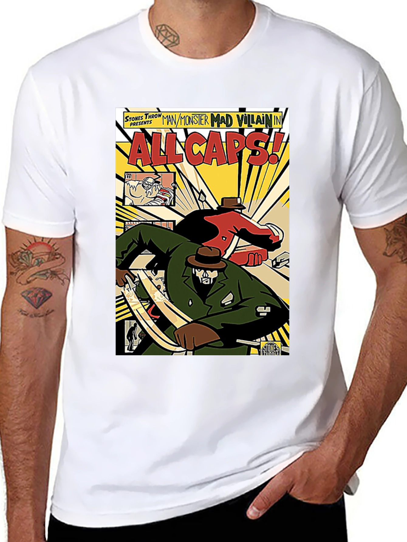 All Caps Comic Book T-Shirt