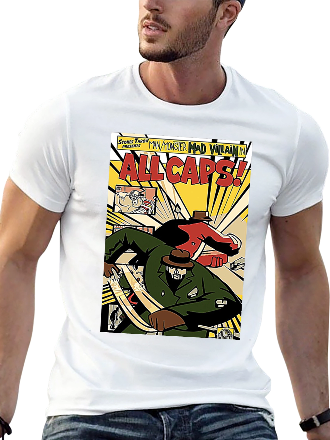 All Caps Comic Book T-Shirt