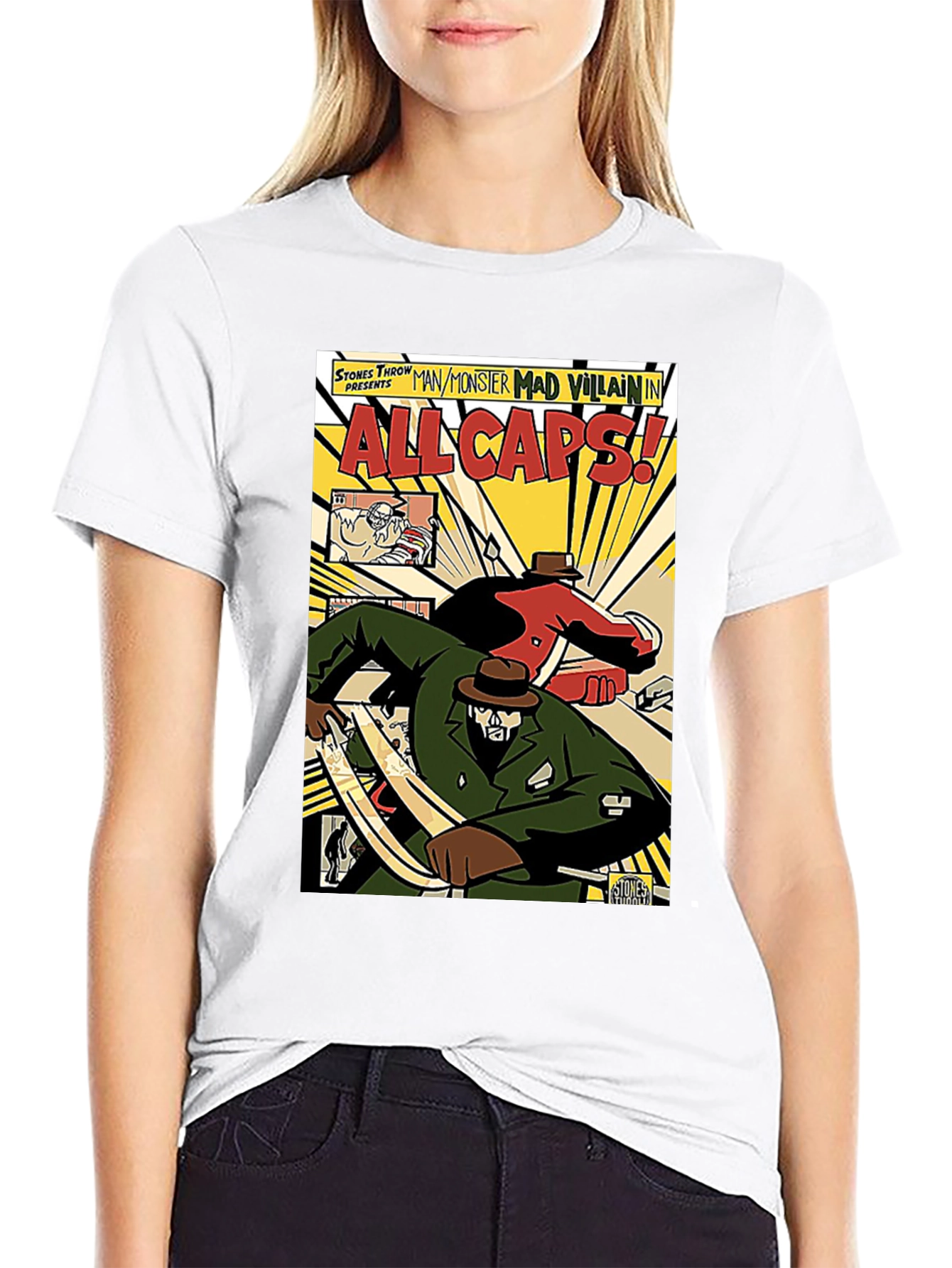 All Caps Comic Book T-Shirt