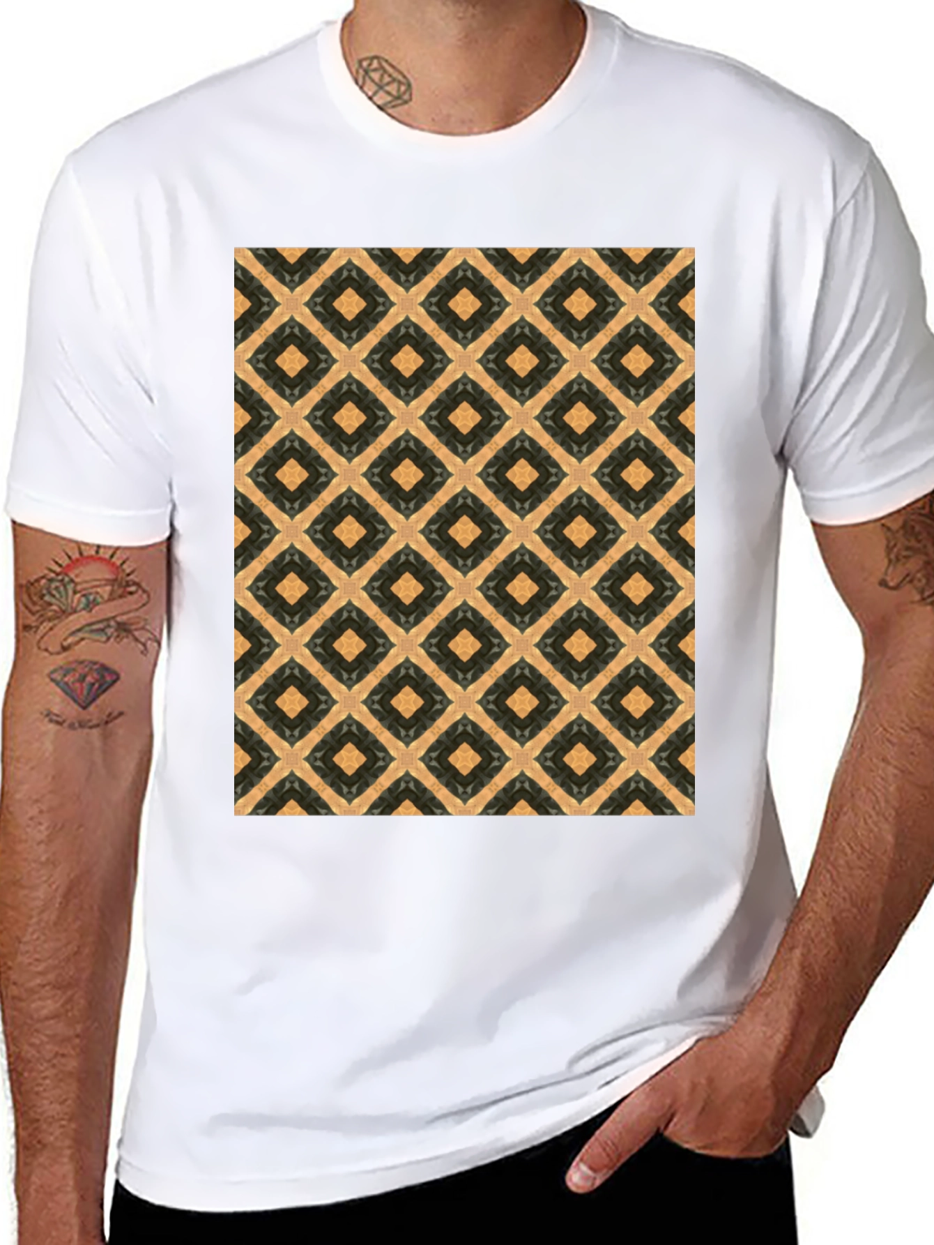 Patterned Graphic Tee - Casual Style