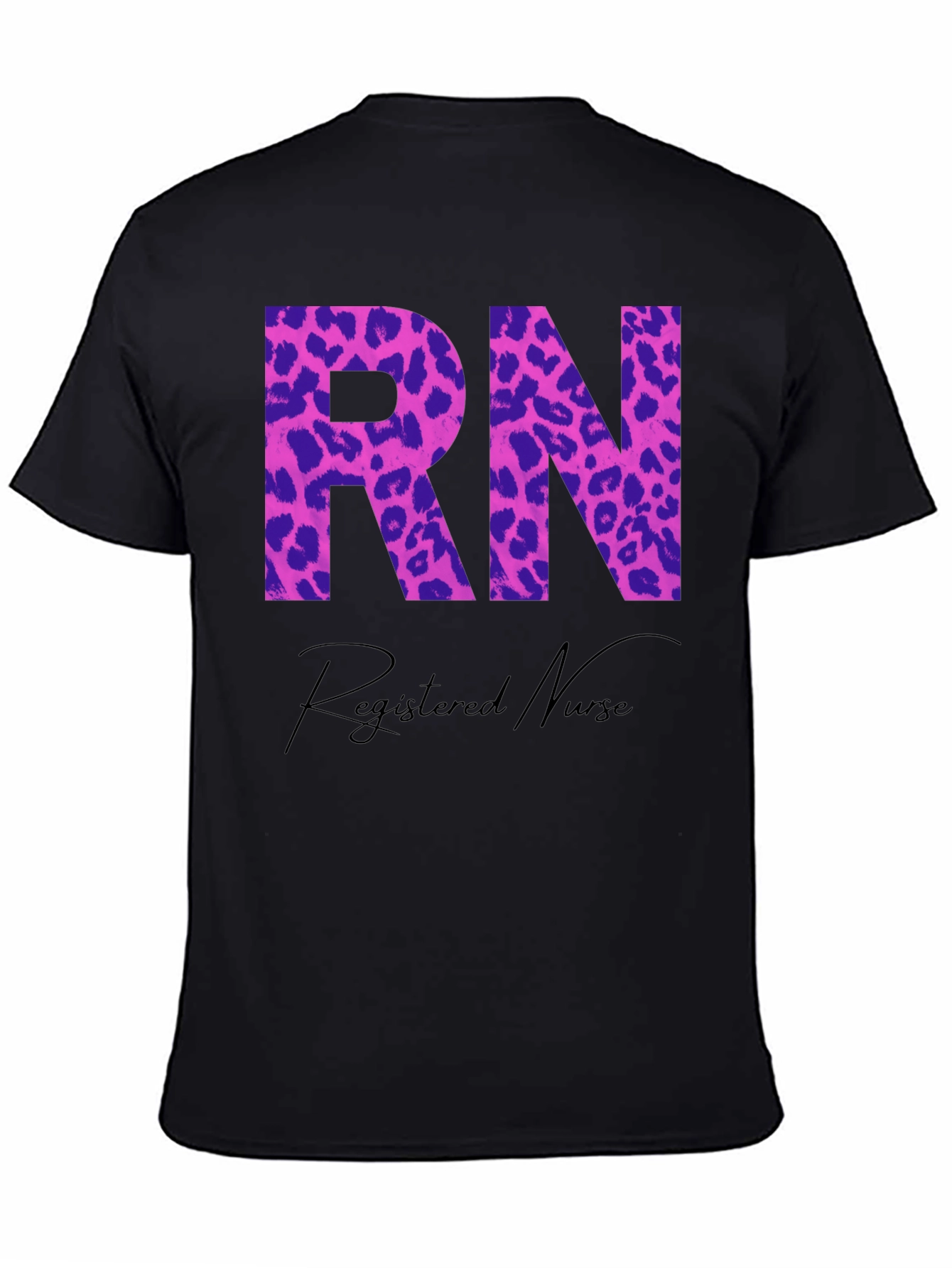 RN Registered Nurse Leopard Print Graphic T-Shirt