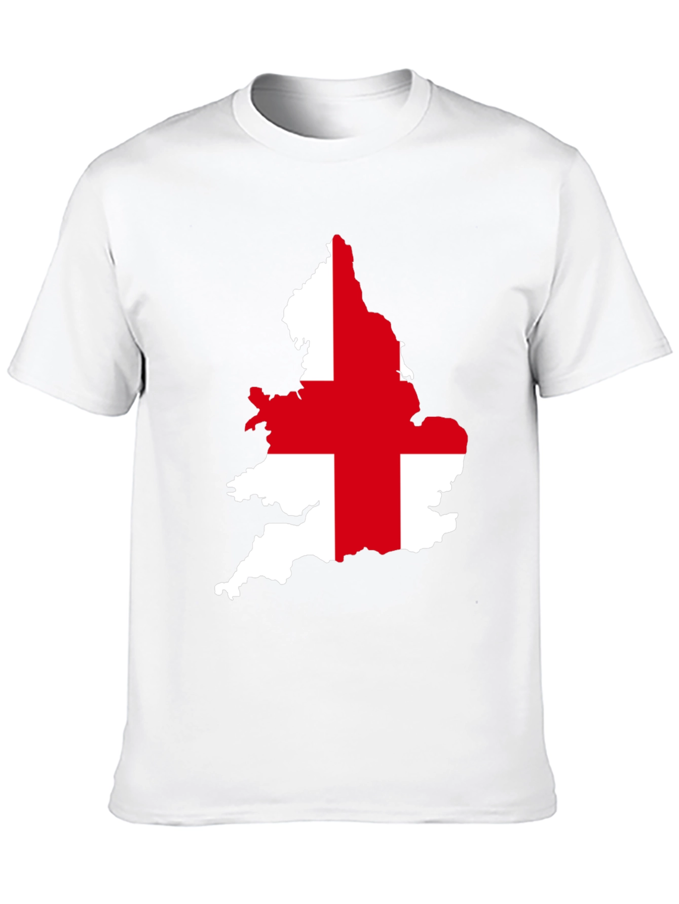 England Flag Map Graphic Tee - Black Cotton T-Shirt