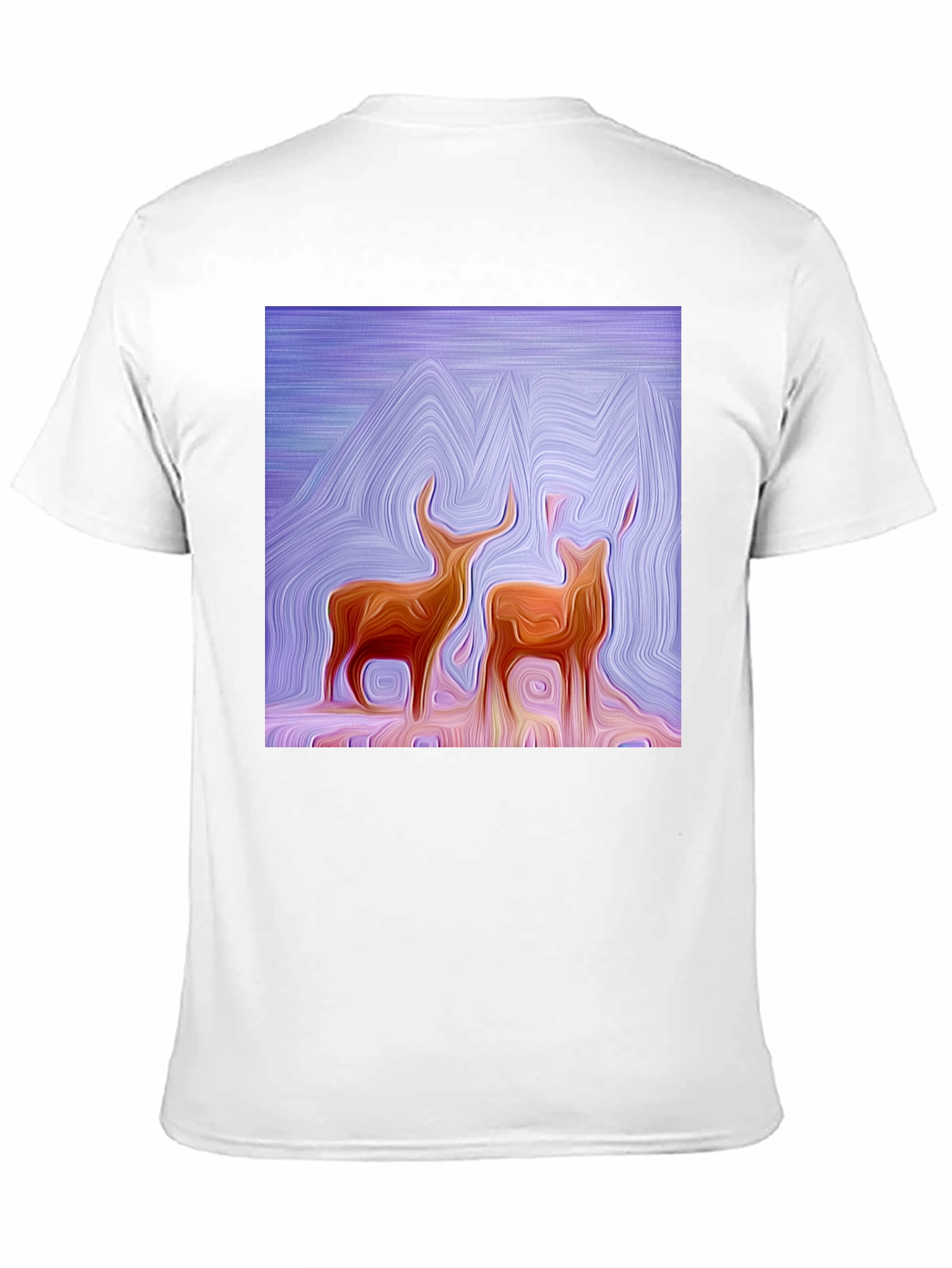 Abstract Deer Graphic Tee - Stylish Artistic Design