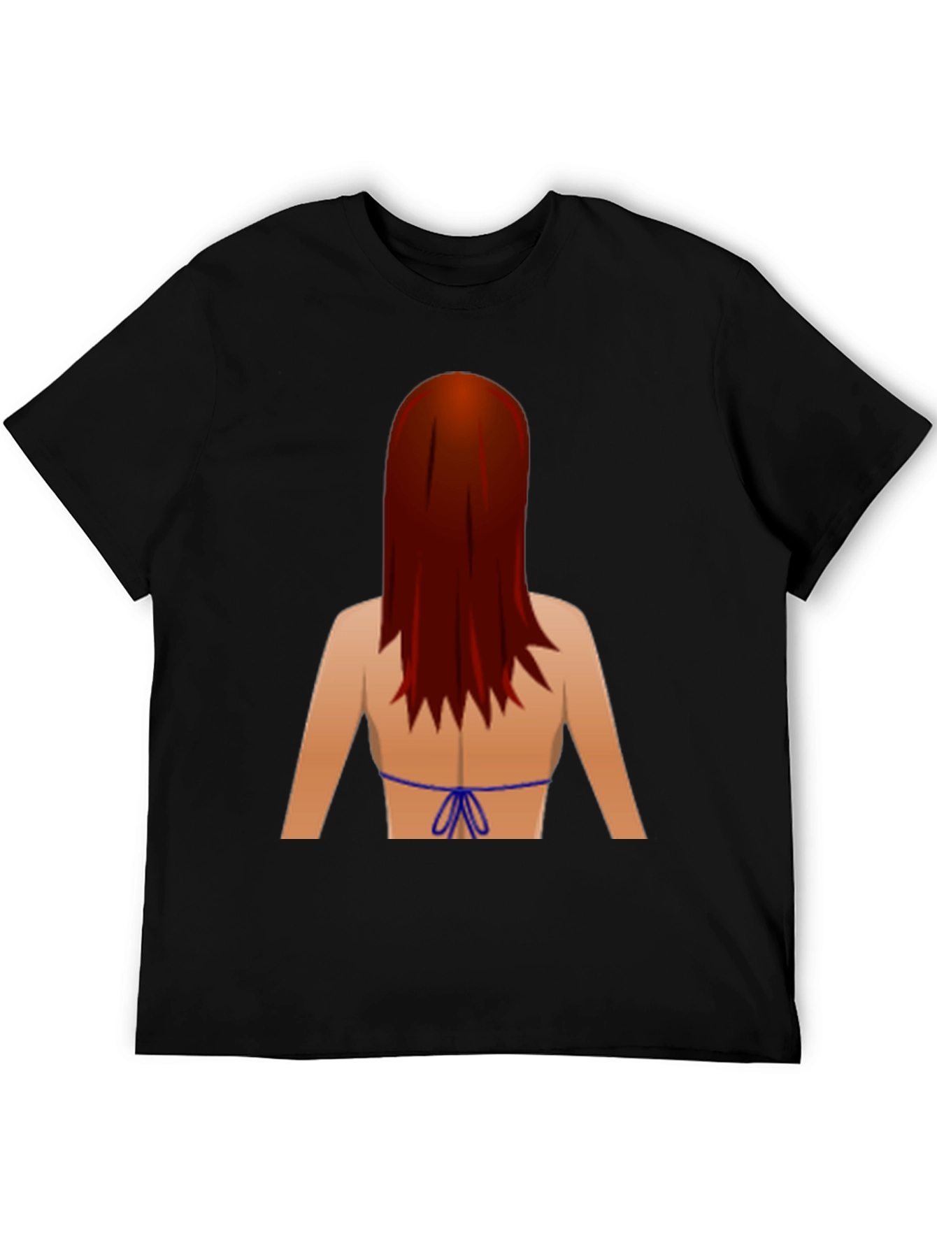 Novelty Graphic T-Shirt: Back View Bikini Redhead