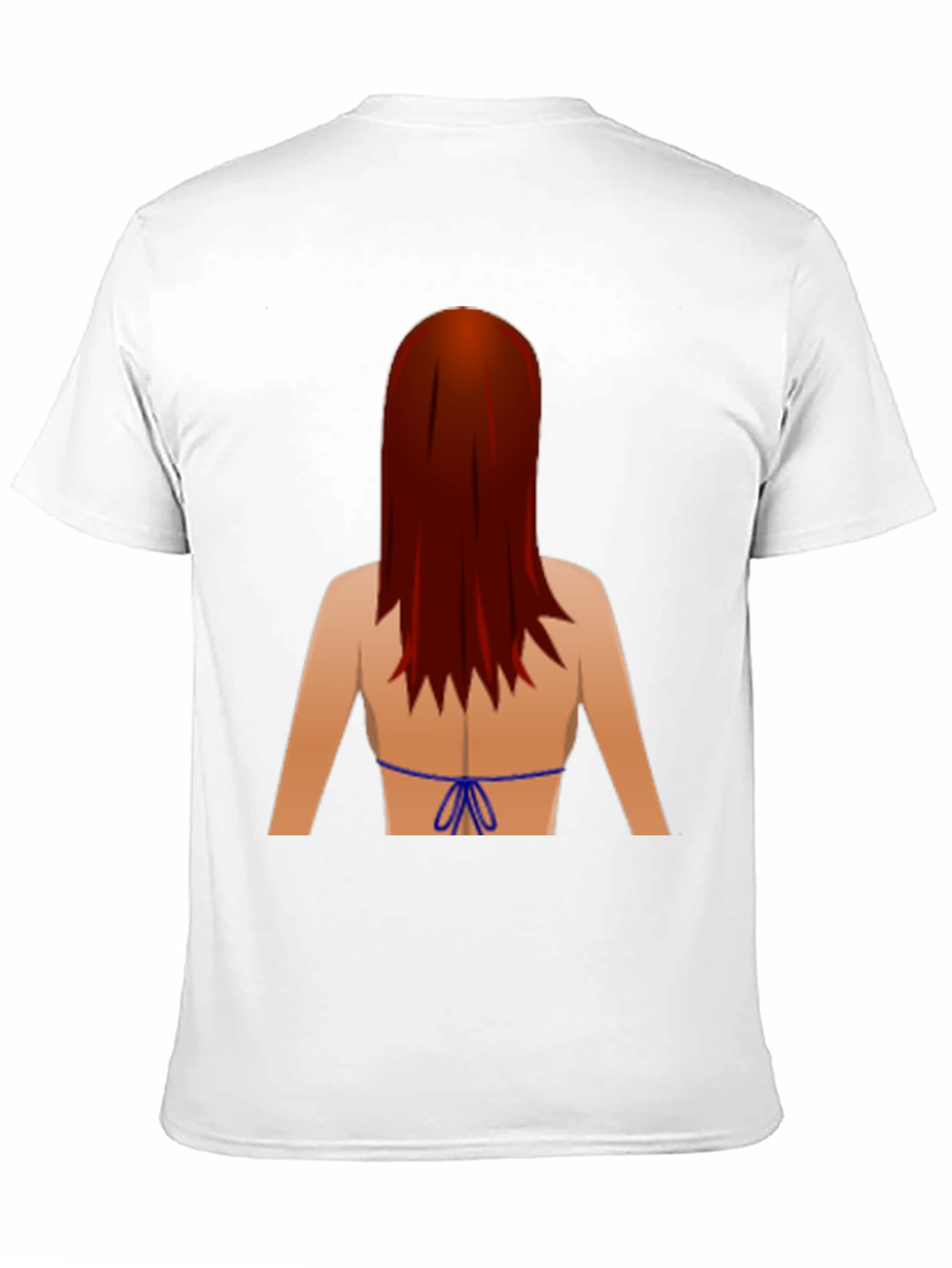 Novelty Graphic T-Shirt: Back View Bikini Redhead