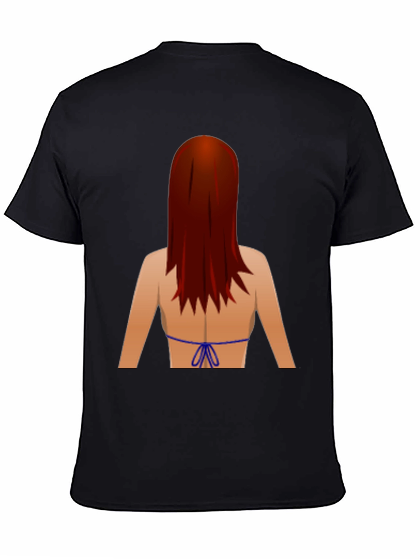 Novelty Graphic T-Shirt: Back View Bikini Redhead
