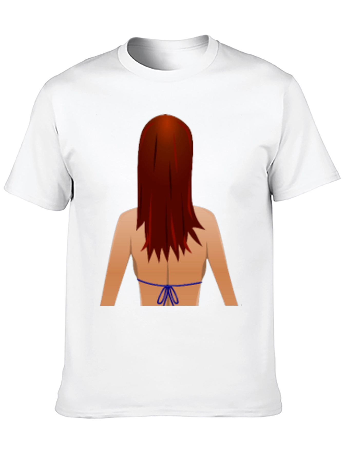Novelty Graphic T-Shirt: Back View Bikini Redhead