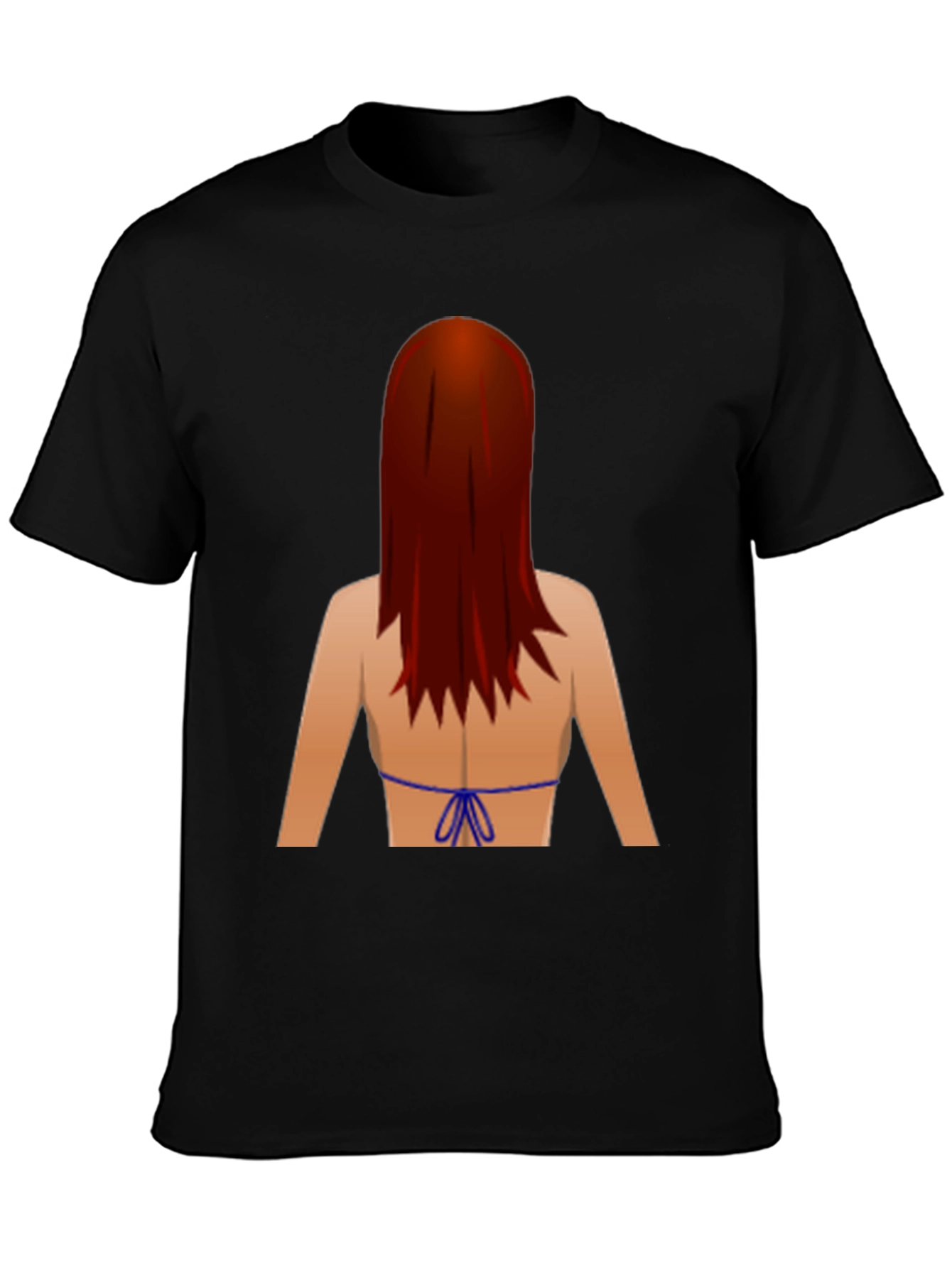 Novelty Graphic T-Shirt: Back View Bikini Redhead