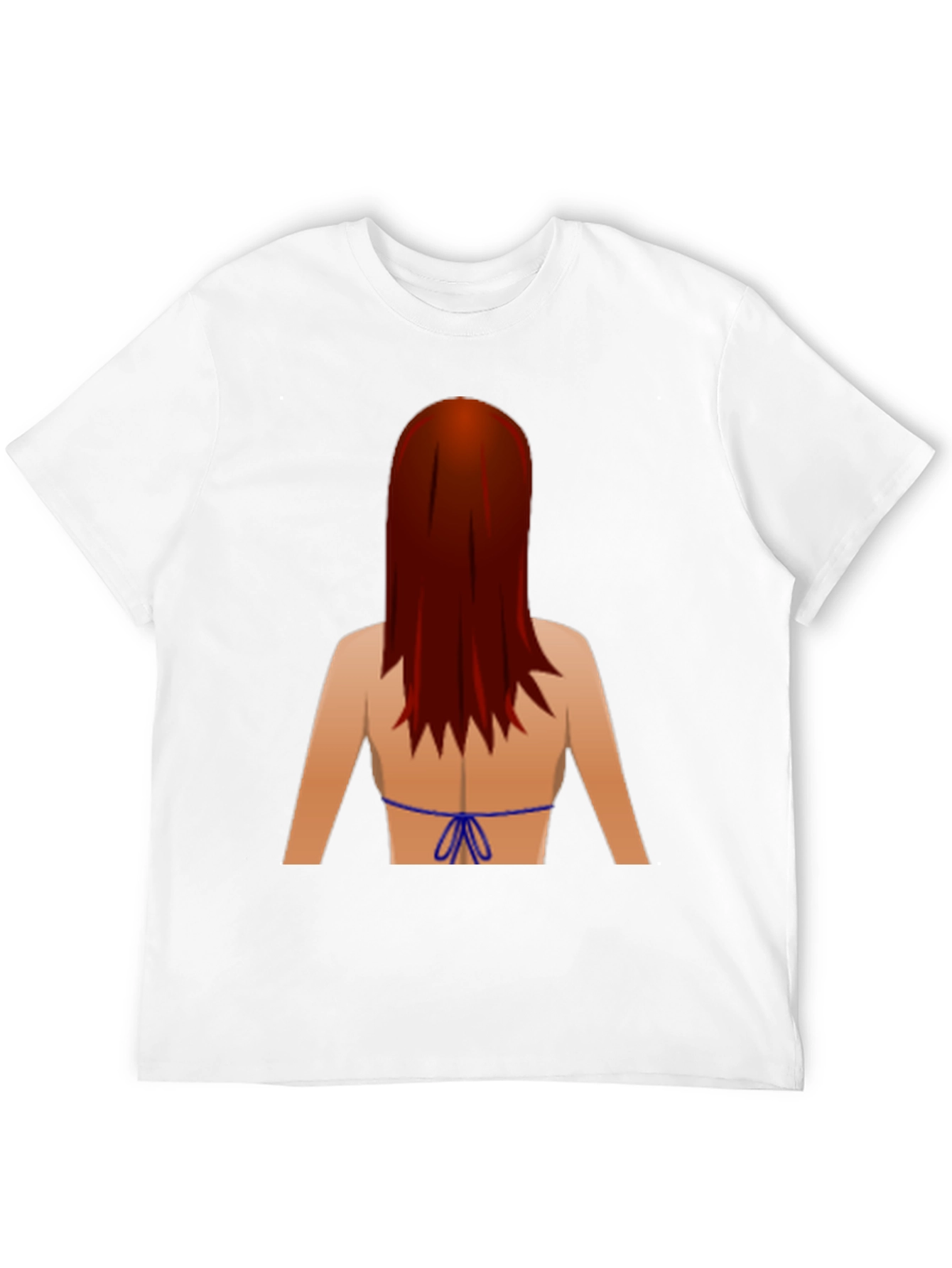 Novelty Graphic T-Shirt: Back View Bikini Redhead