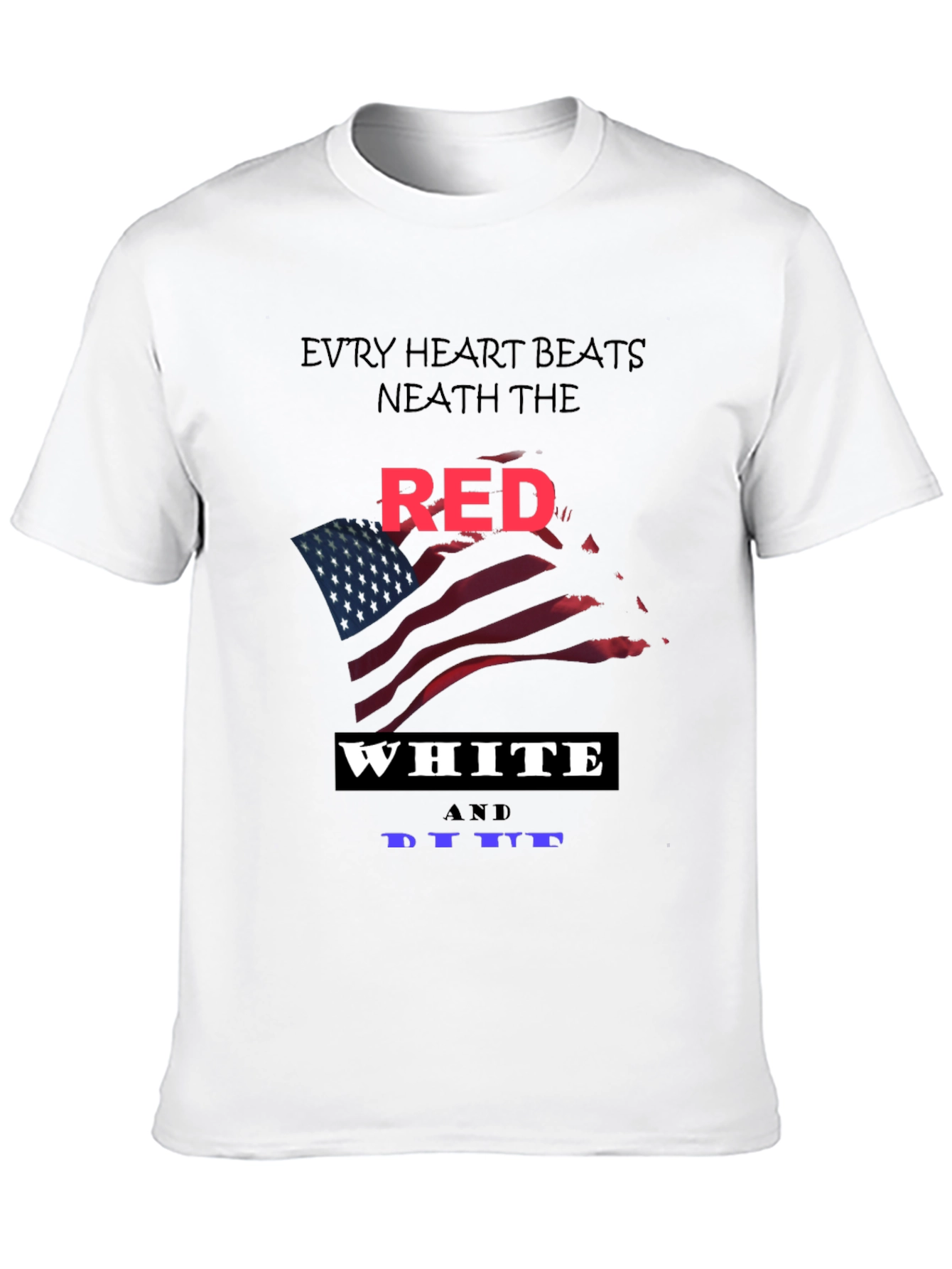 Patriotic Red White and Blue Flag Graphic T-Shirt