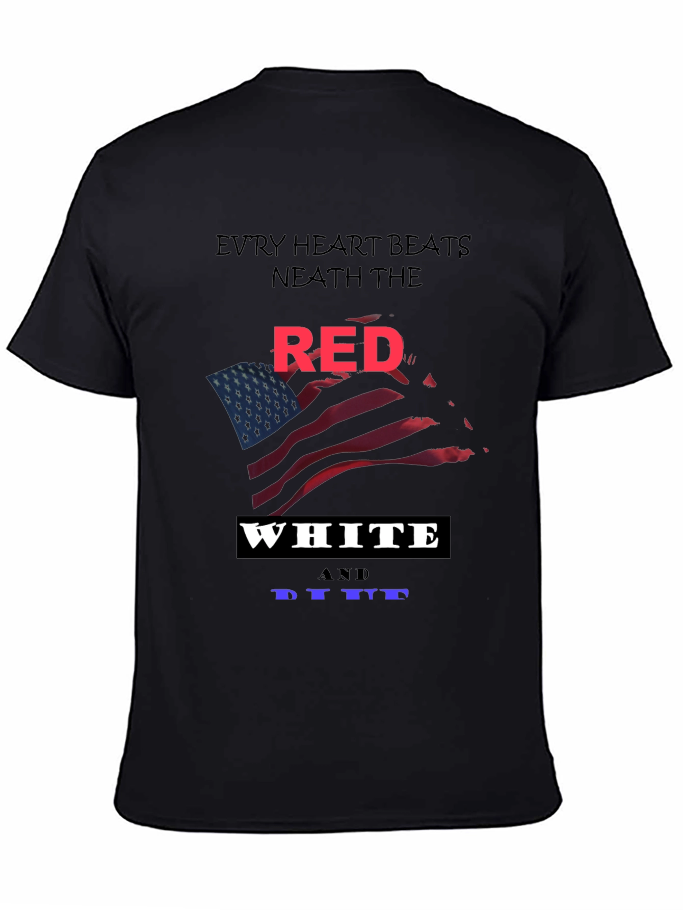 Patriotic Red White and Blue Flag Graphic T-Shirt