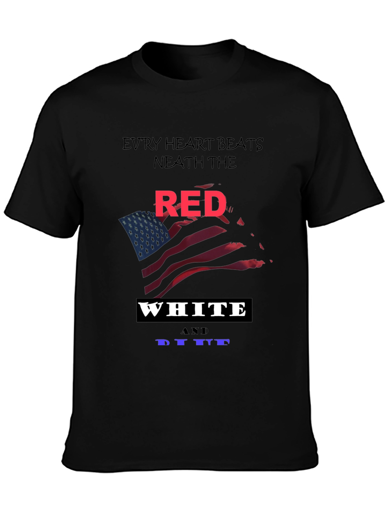Patriotic Red White and Blue Flag Graphic T-Shirt