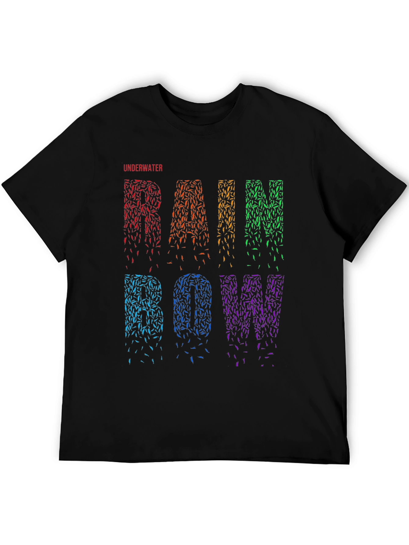 Underwater Rainbow Graphic T-Shirt - Black