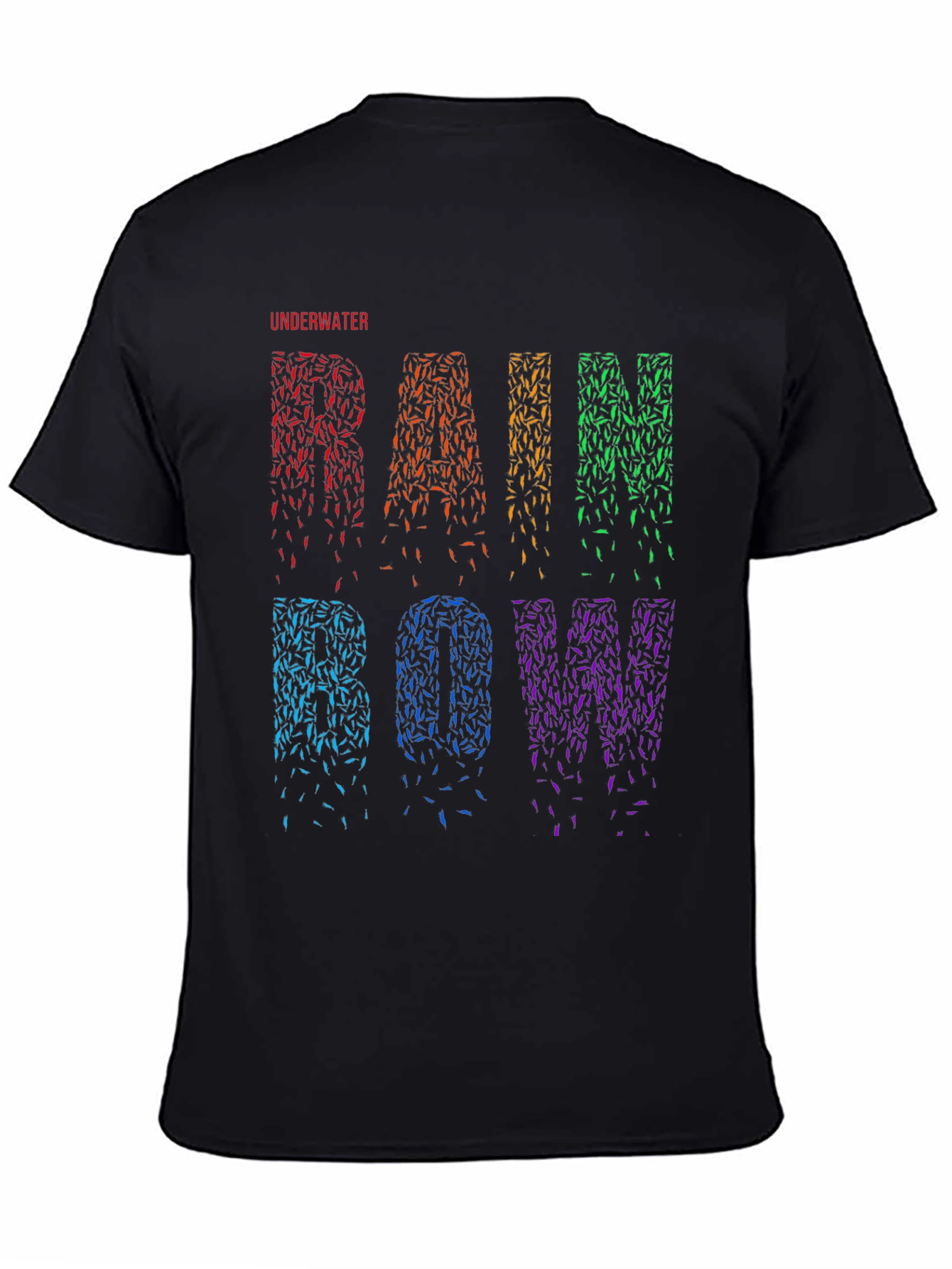 Underwater Rainbow Graphic T-Shirt - Black