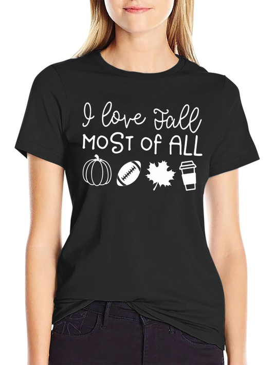 I Love Fall Graphic T-Shirt - Autumn Themed Tee